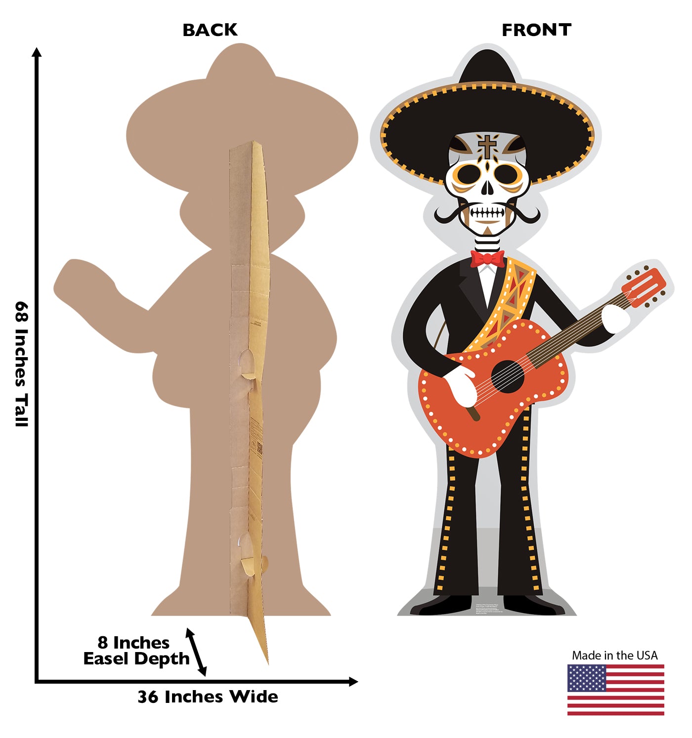 Life-size Day of the Dead Guitar Player Cardboard Cutout - All Cutouts