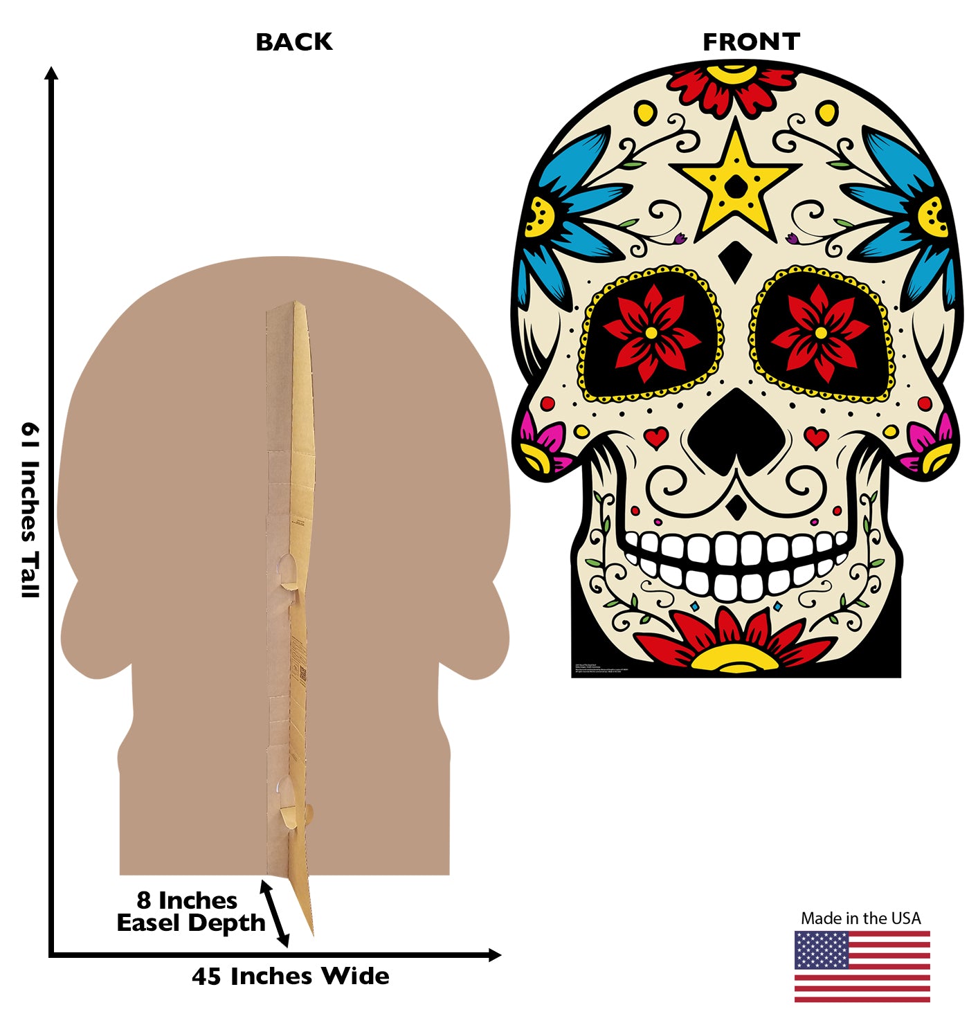 Life-size Day of the Dead Skull Cardboard Cutout - All Cutouts