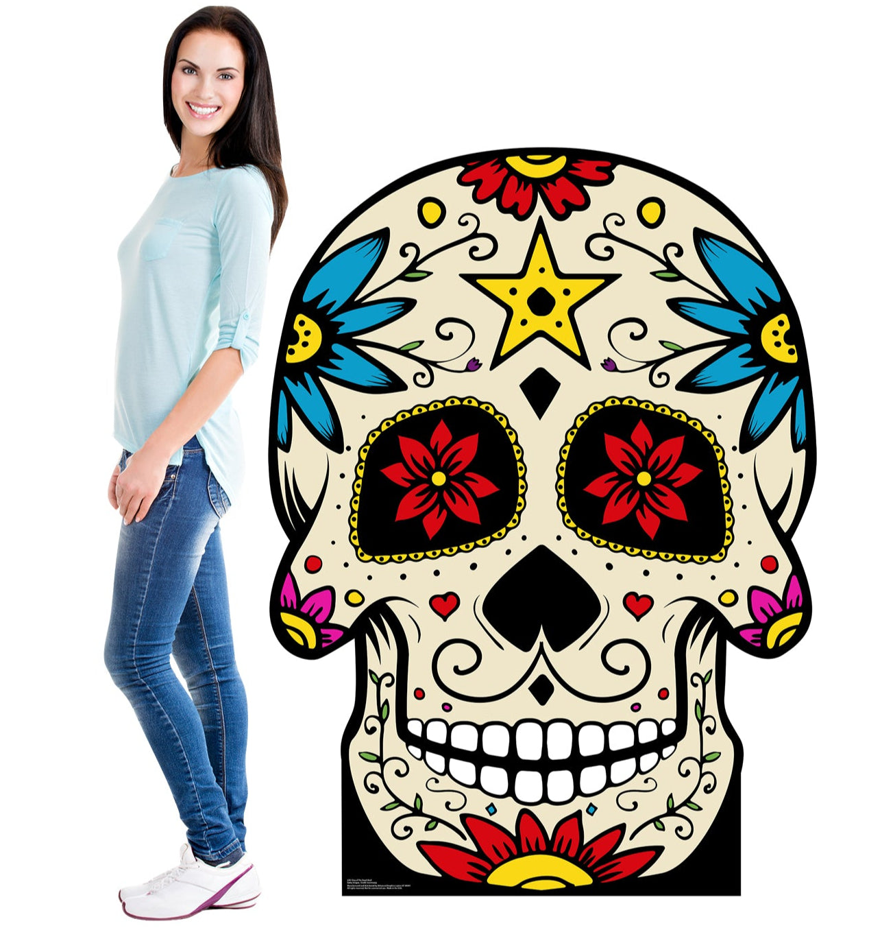 Life-size Day of the Dead Skull Cardboard Cutout - All Cutouts
