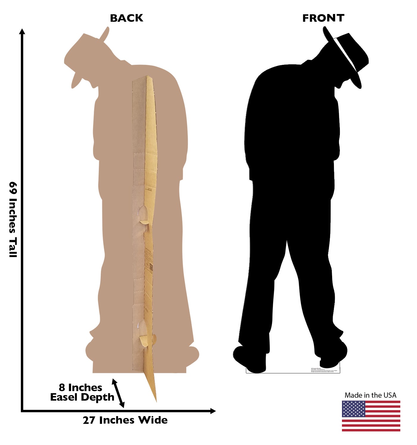 Life-Size Gangster Silhouette Cardboard Cutout - All Cutouts