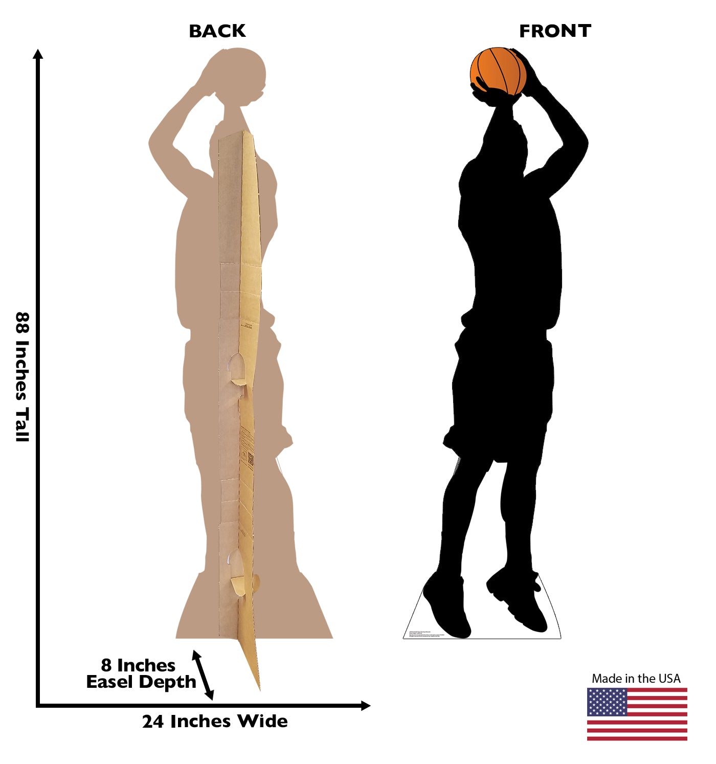 Life-Size Basketball Player Silhouette Cardboard Cutout - All Cutouts