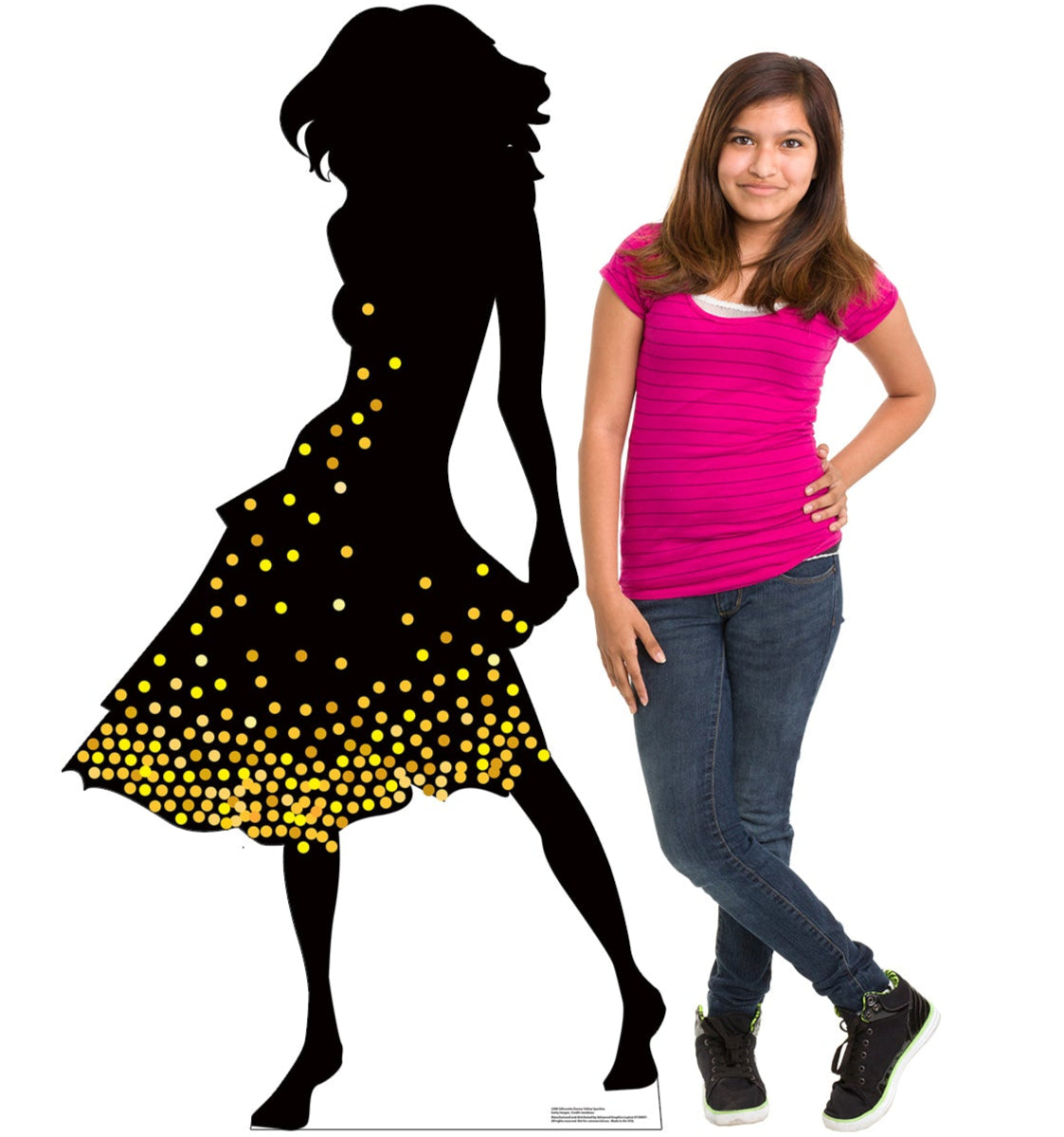Life-Size Silhouette Dancer Yellow Sparkles Cardboard Cutout - All Cutouts