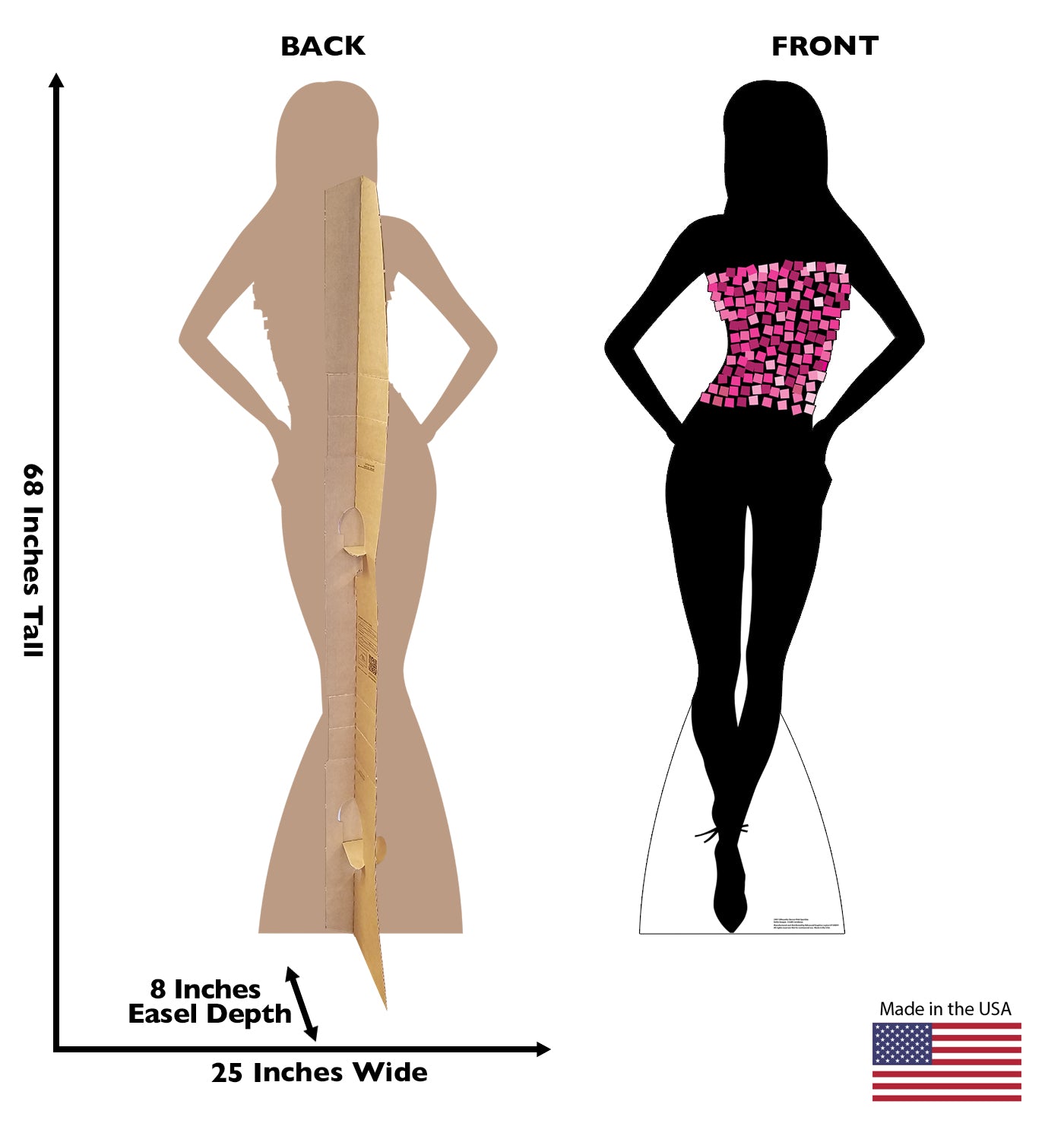 Life-Size Silhouette Dancer Pink Sparkles Cardboard Cutout - All Cutouts