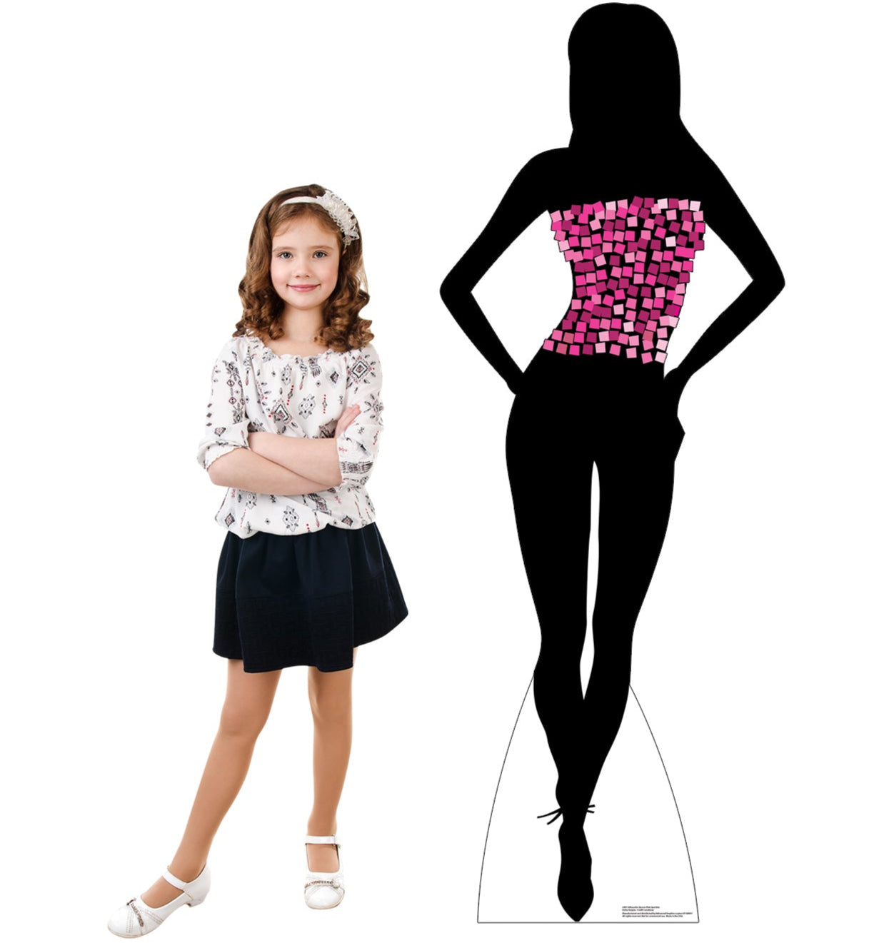 Life-Size Silhouette Dancer Pink Sparkles Cardboard Cutout - All Cutouts
