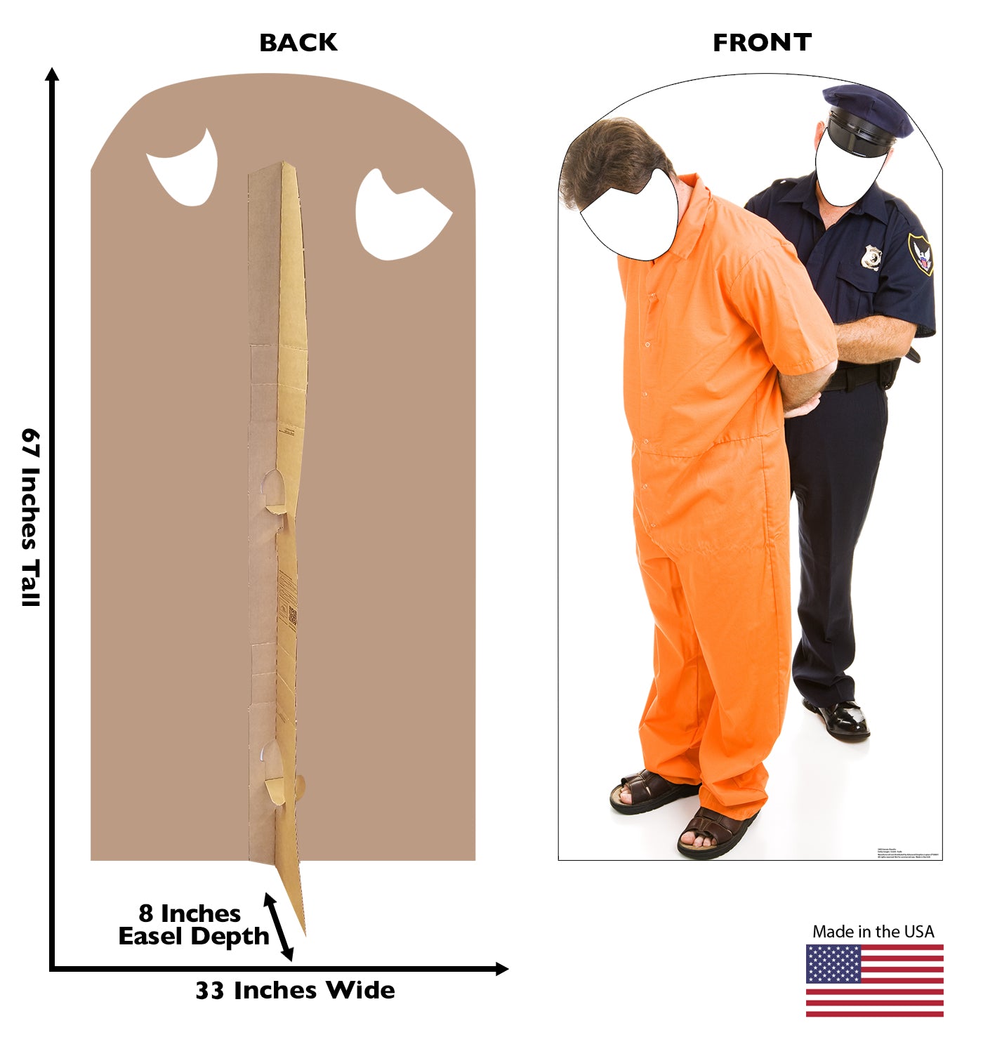 Life-Size Inmate and Police Officer Cardboard Cutout - All Cutouts