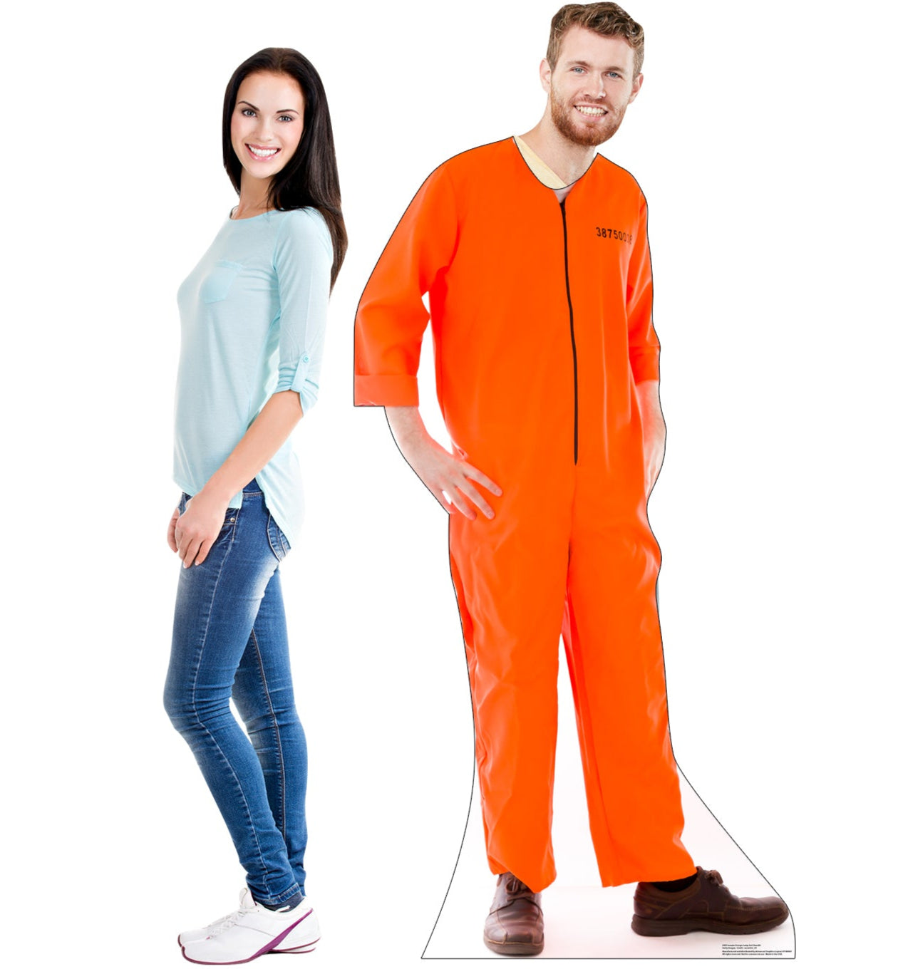 Life-Size Inmate Orange Jump Suit Stand-in - All Cutouts