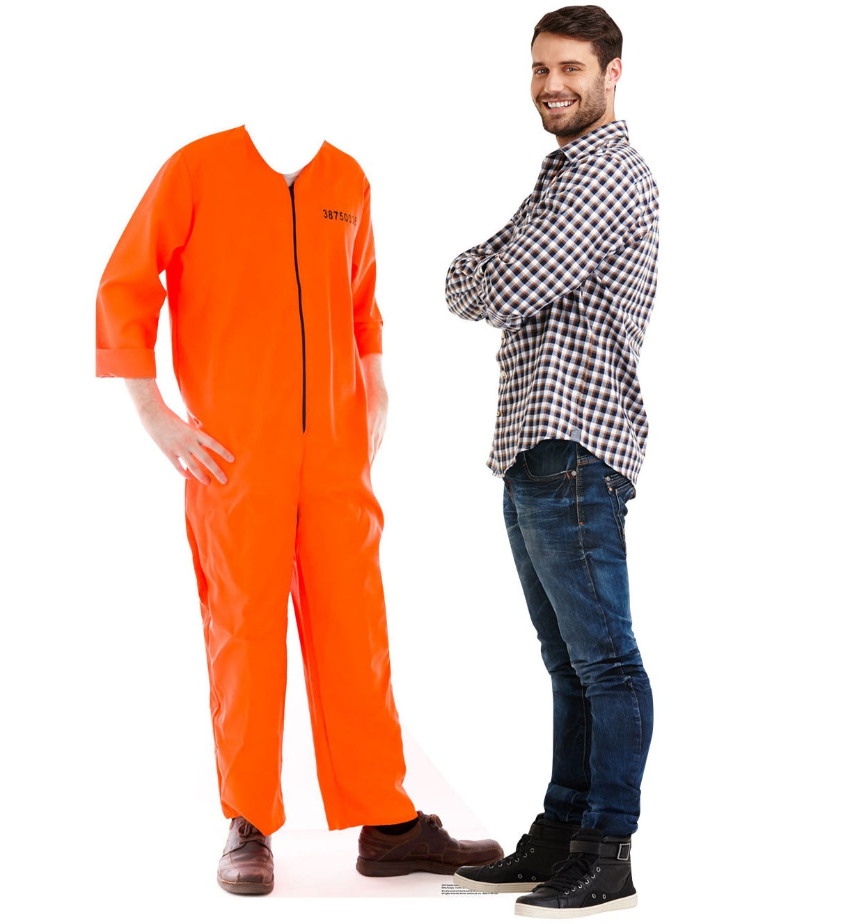 Life-Size Inmate Orange Jump Suit Stand-in - All Cutouts