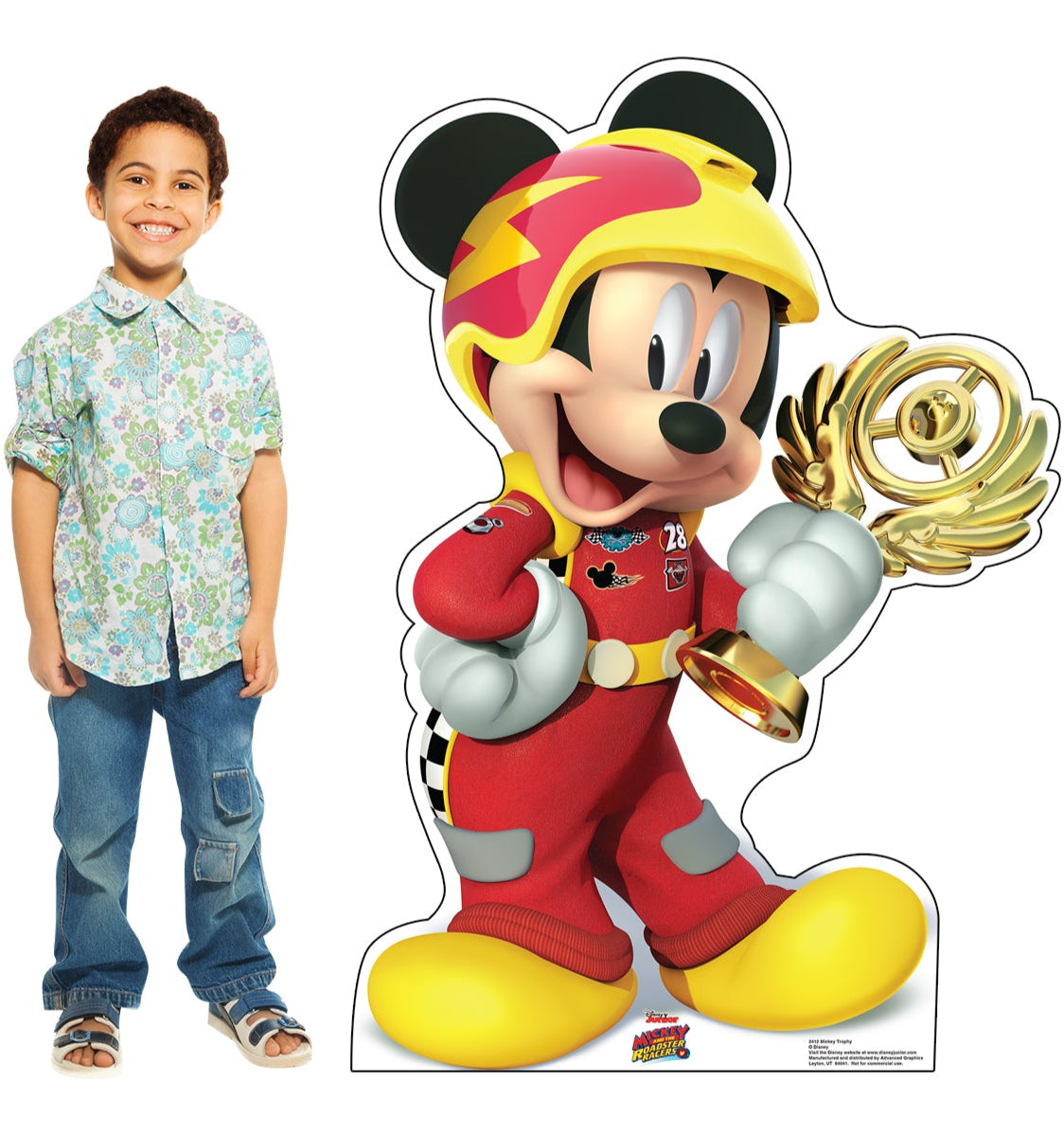 Life-Size Mickey Trophy Roadster Racers Cardboard Cutout - All Cutouts