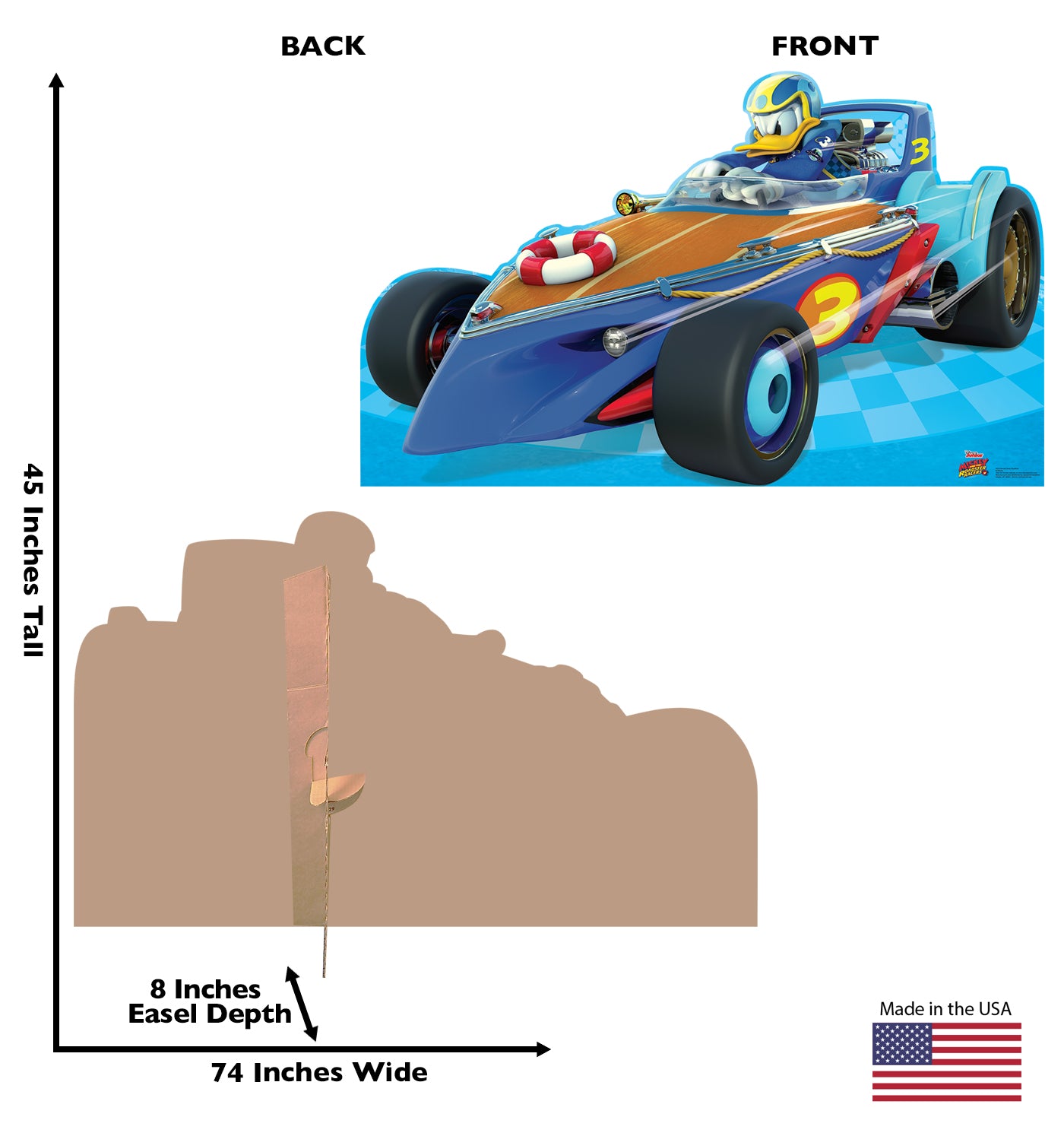 Life-Size Donald Duck Disney Roadster Racers Cardboard Cutout - All Cutouts