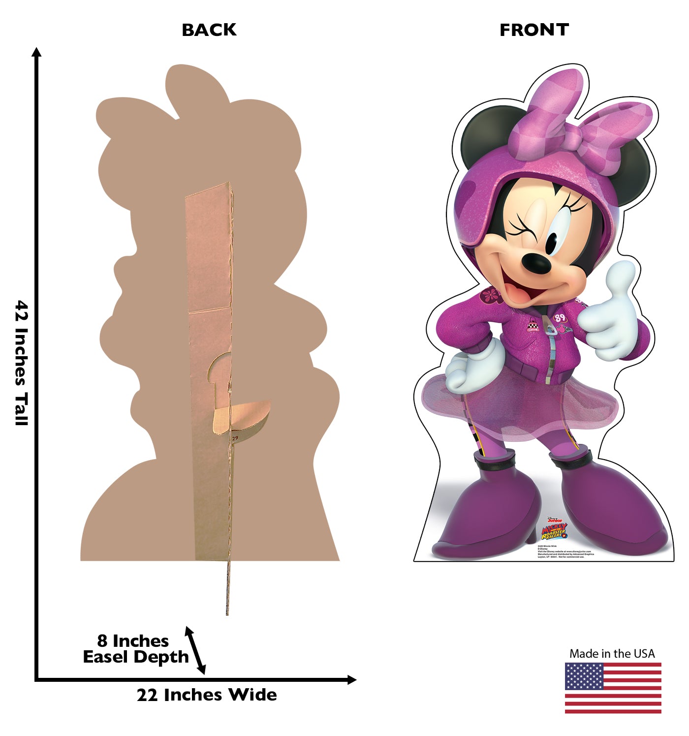 Life-Size Minnie Wink Roadster Racers Cardboard Cutout - All Cutouts
