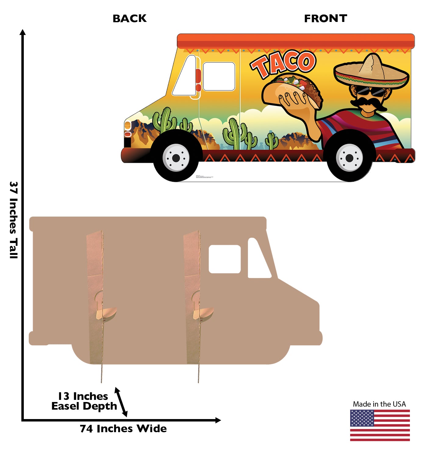 Life-Size Taco Truck Stand-in Cardboard Cutout - All Cutouts