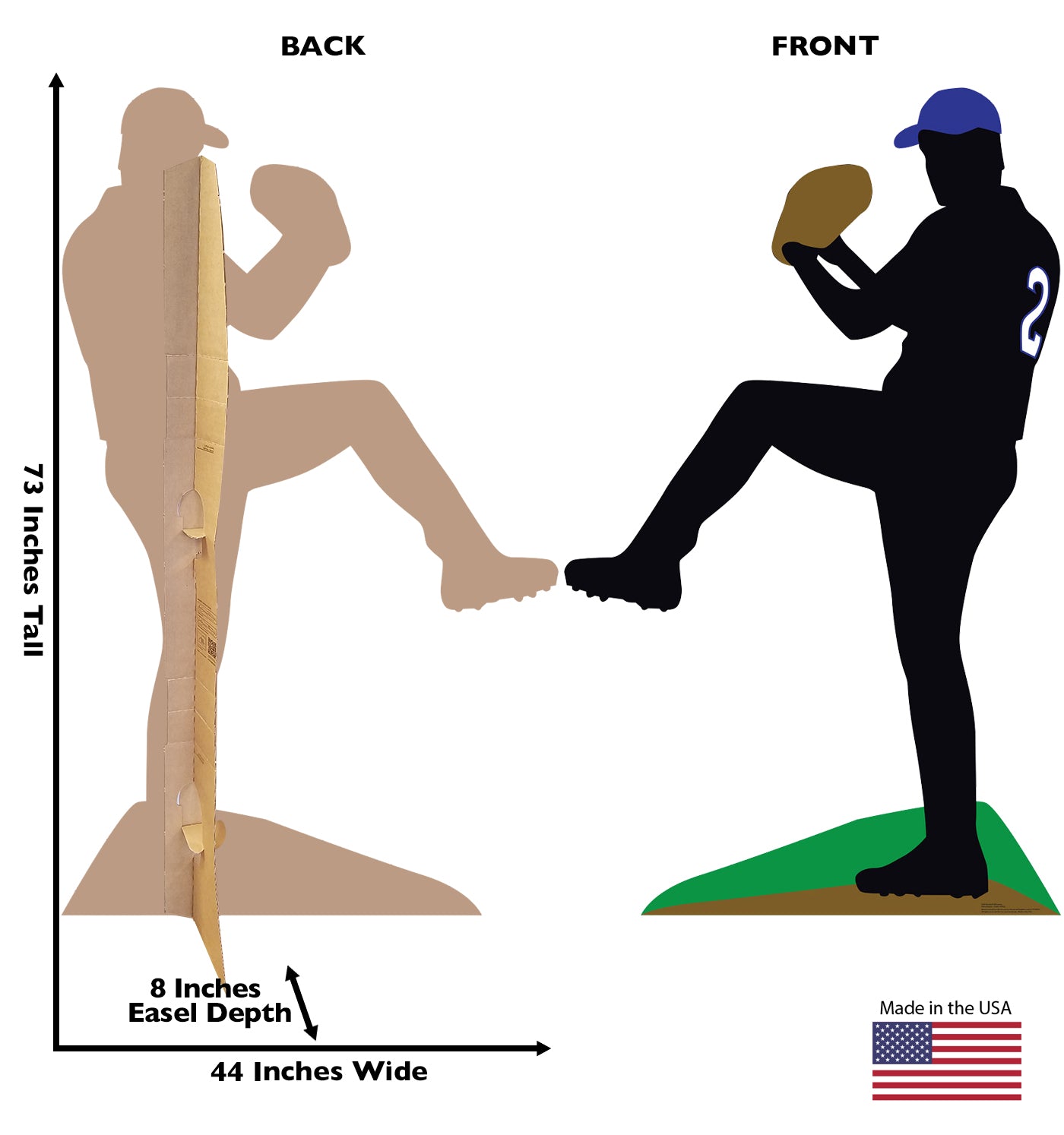 Life-Size Baseball Player Silhouette Cardboard Cutout - All Cutouts