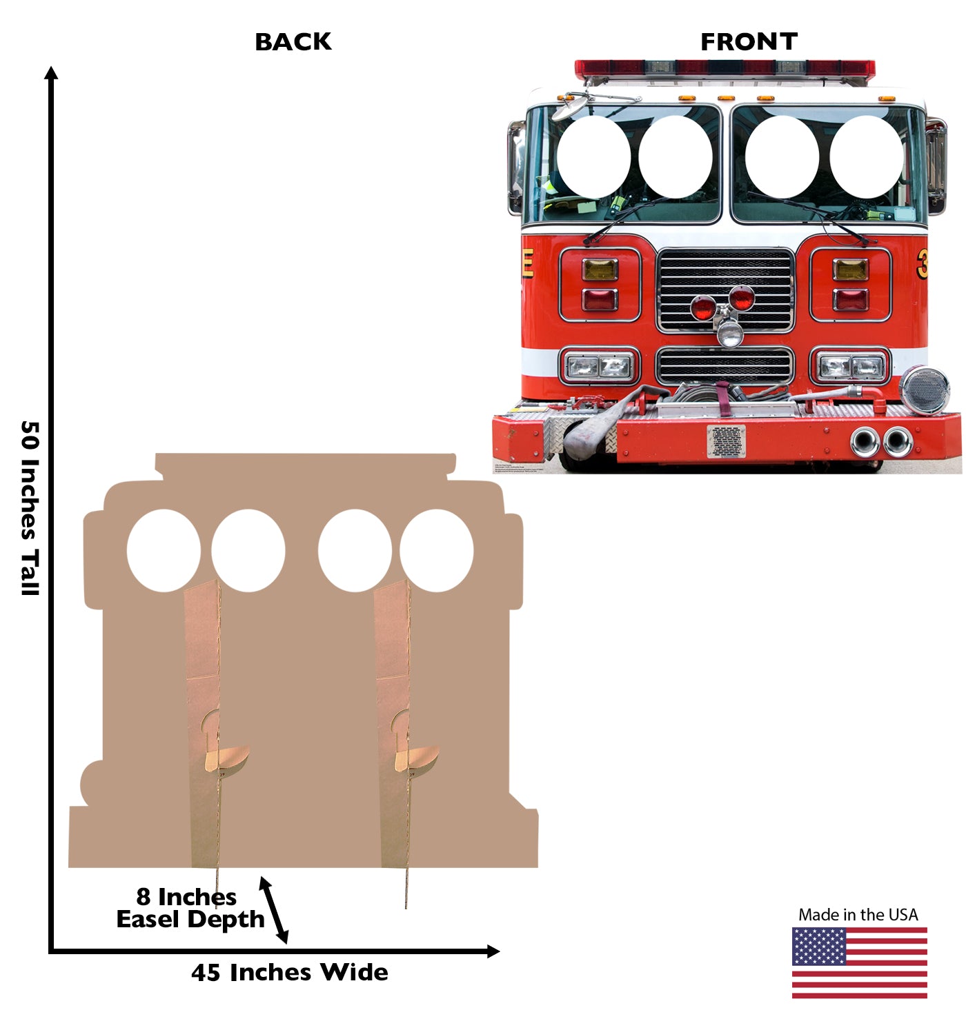 Life-Size Fire Truck Stand-In Cardboard Cutout - All Cutouts
