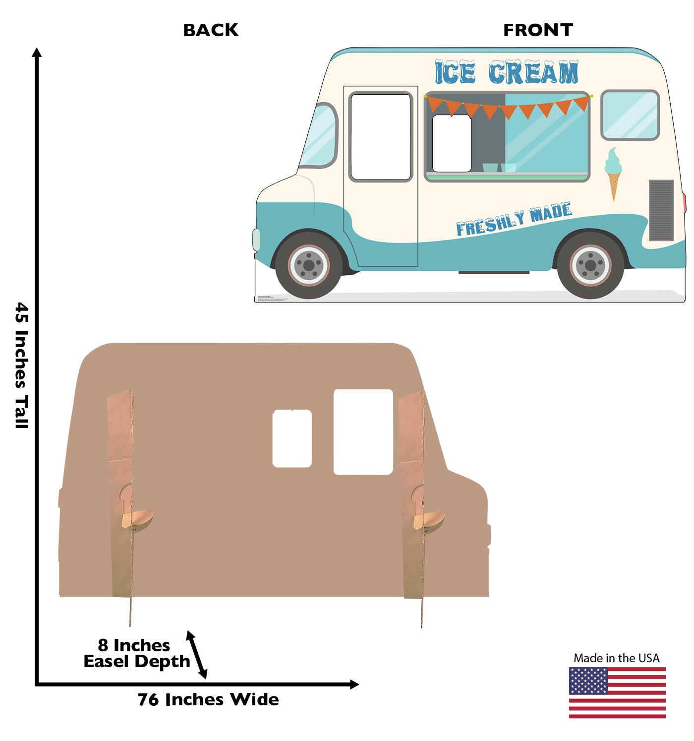 Life-Size Ice Cream Truck Stand-In Cardboard Cutout - All Cutouts