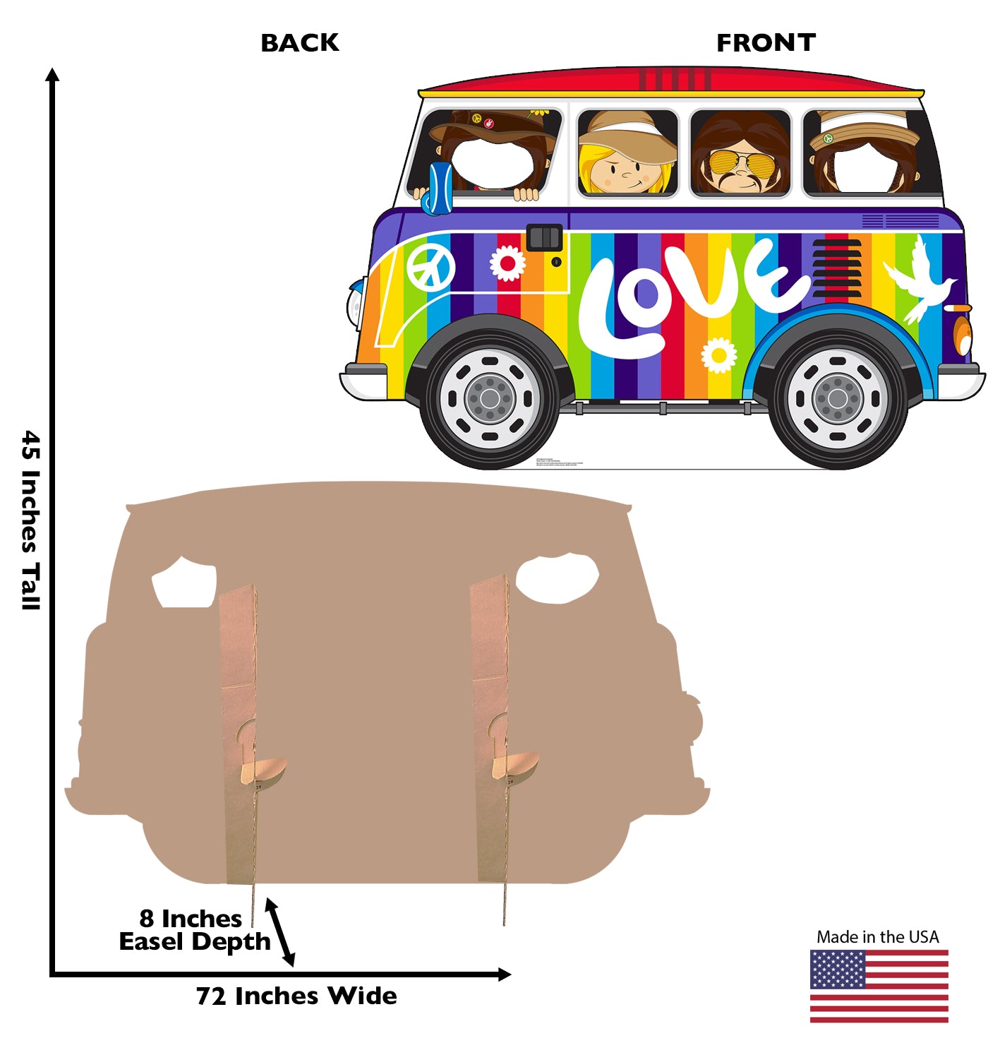 Life-Size Hippie Bus Stand-In Cardboard Cutout - All Cutouts