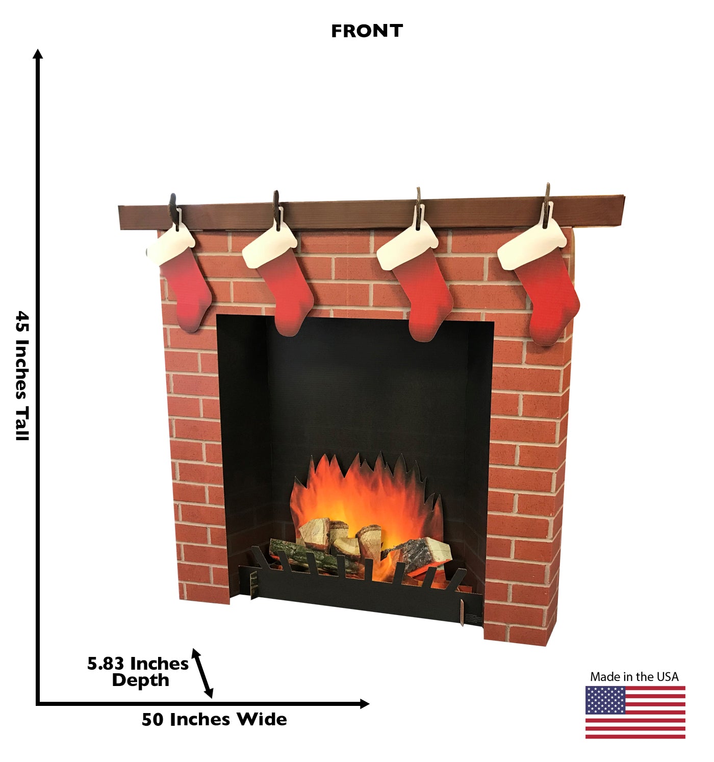 Life-Size 3D Brick Fireplace Cardboard Cutout - All Cutouts