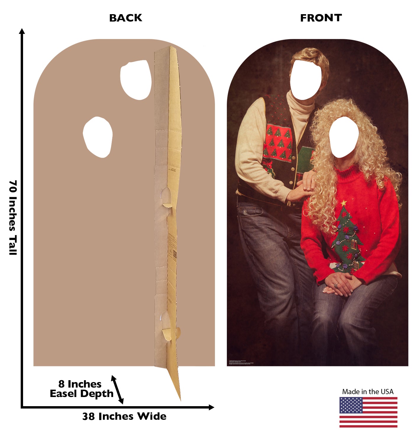 Life-Size Ugly Christmas Sweater Portrait Stand-In - All Cutouts