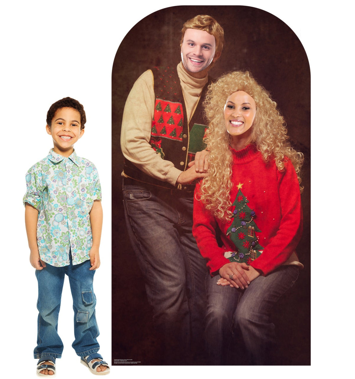Life-Size Ugly Christmas Sweater Portrait Stand-In - All Cutouts