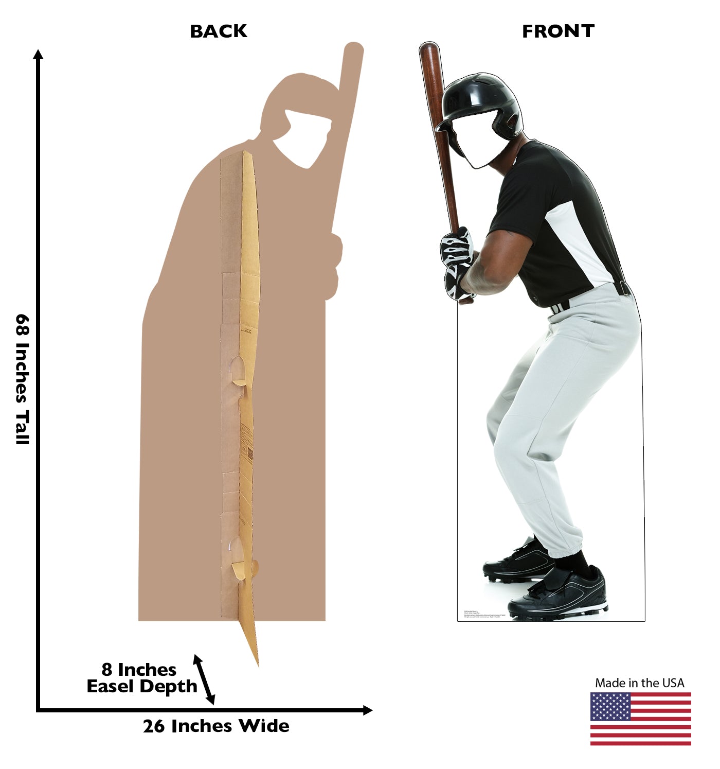 Life-Size Baseball Player Stand-In Cardboard Cutout - All Cutouts