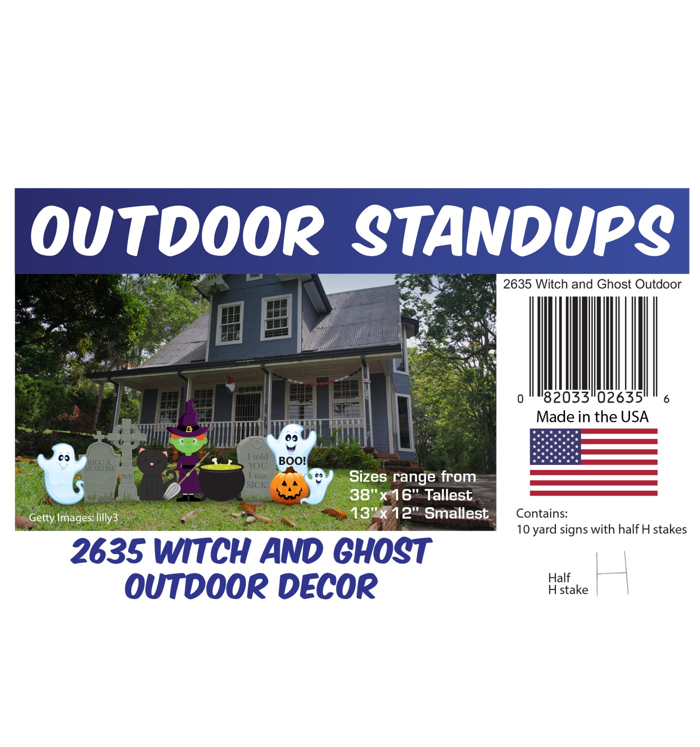 Witch and Ghosts Outdoor Coroplast Cutout