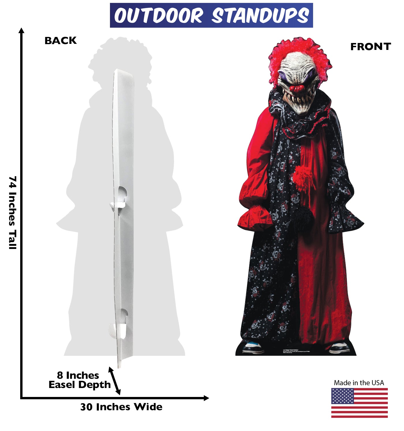Creepy Clown Outdoor Coroplast Cutout