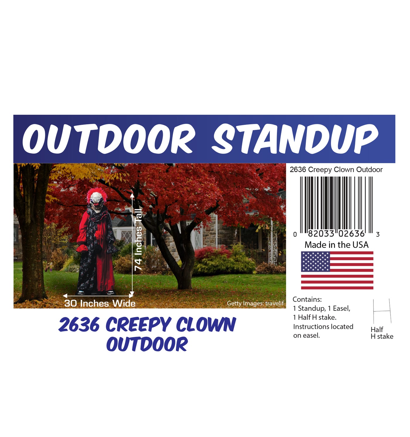 Creepy Clown Outdoor Coroplast Cutout