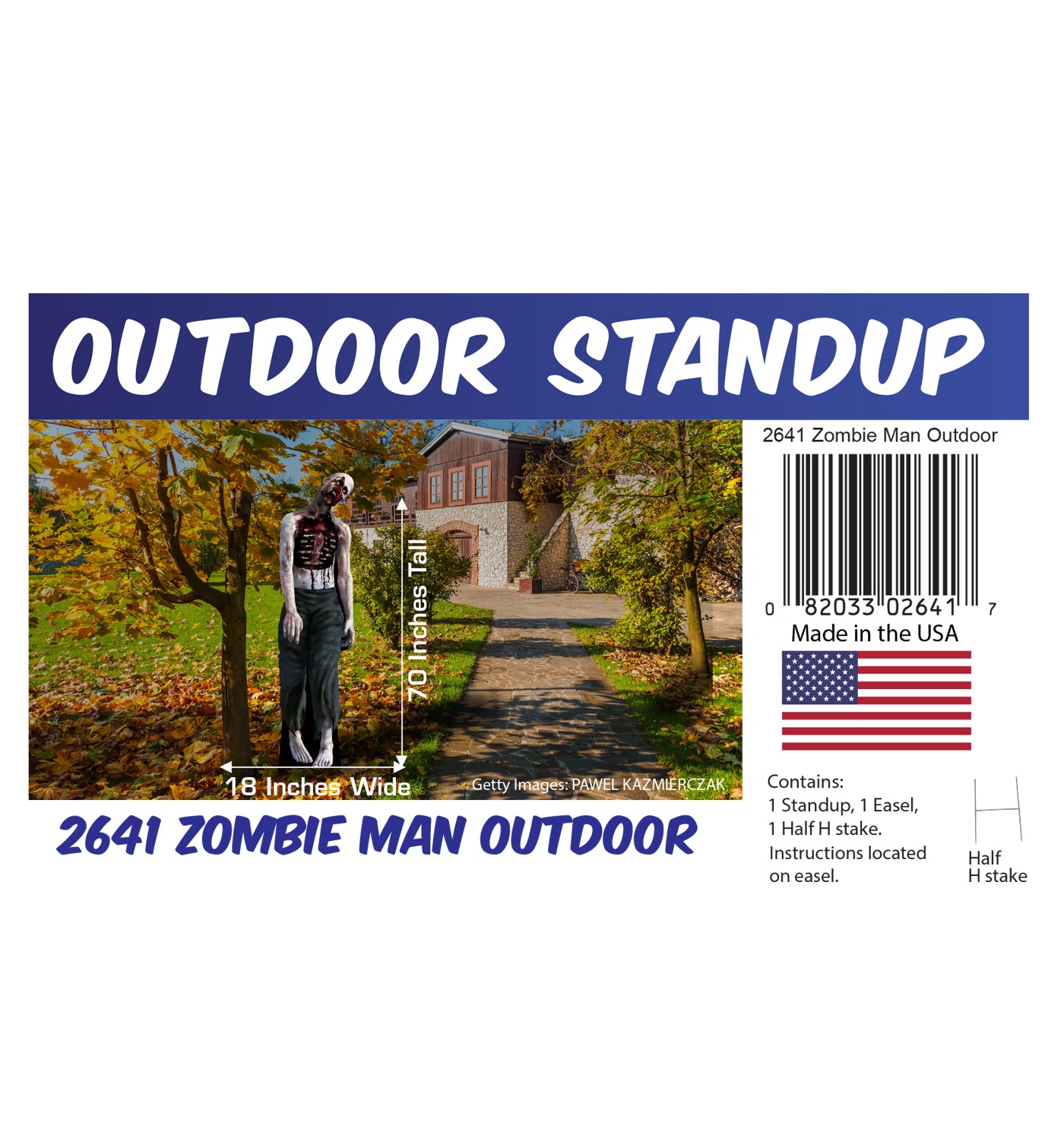 Zombie Man Outdoor Coroplast Cutout