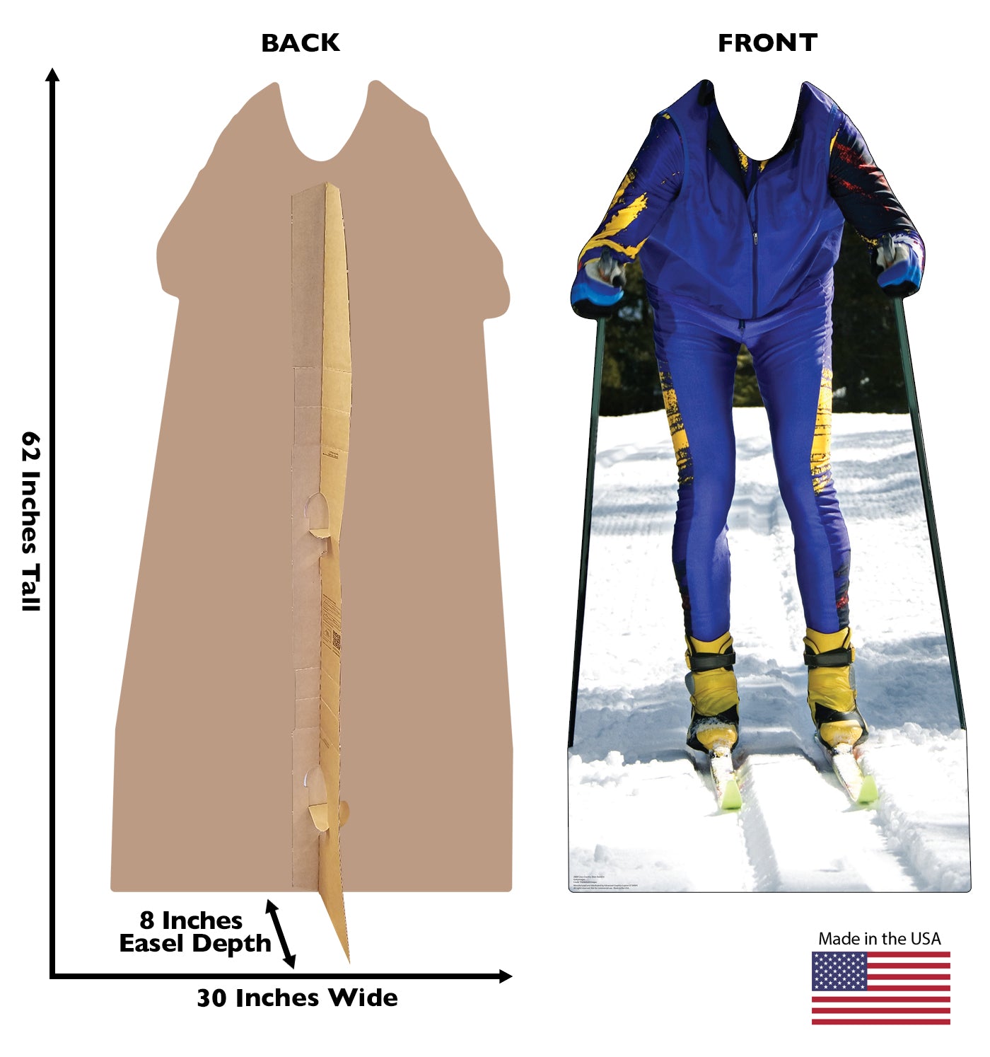 Life-Size Cross Country Skier Stand-In Cardboard Cutout - All Cutouts
