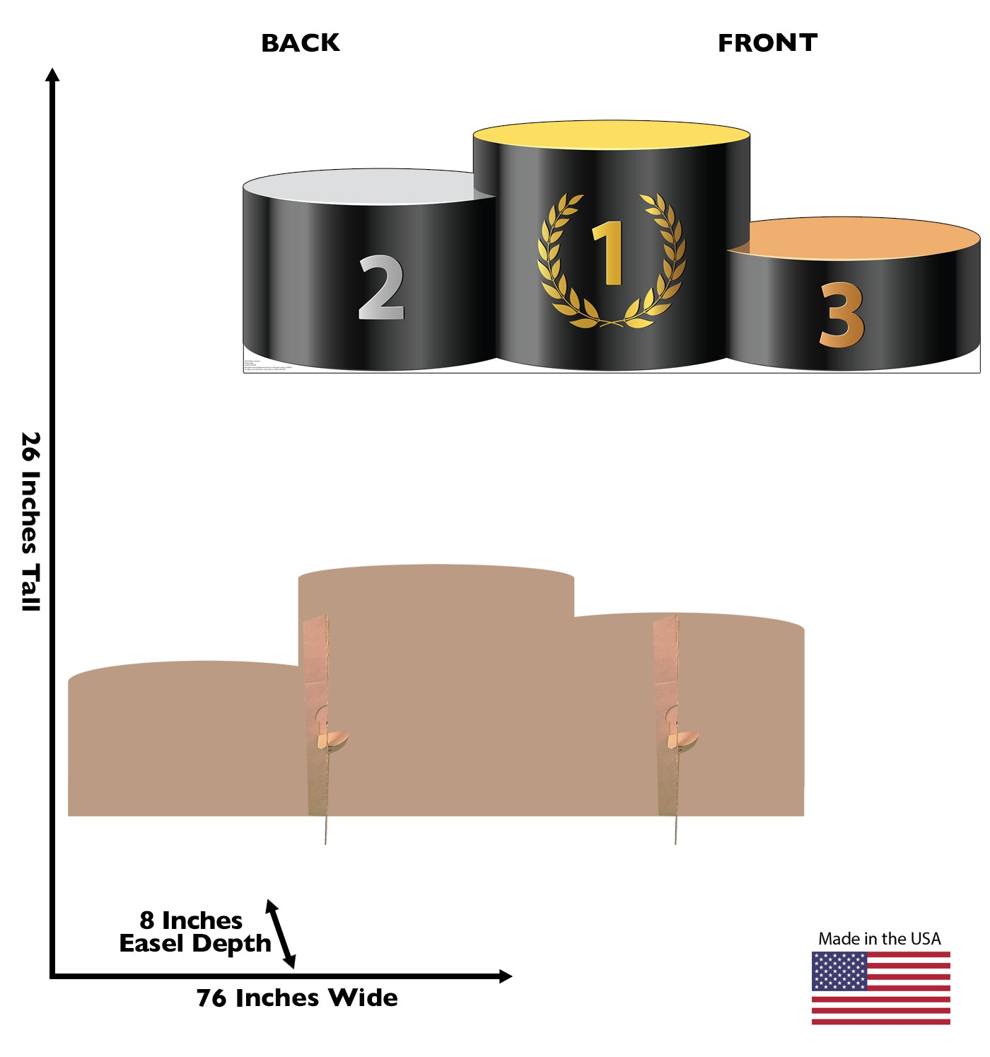 Life-Size Winners Podium Stand-In Cardboard Cutout - All Cutouts