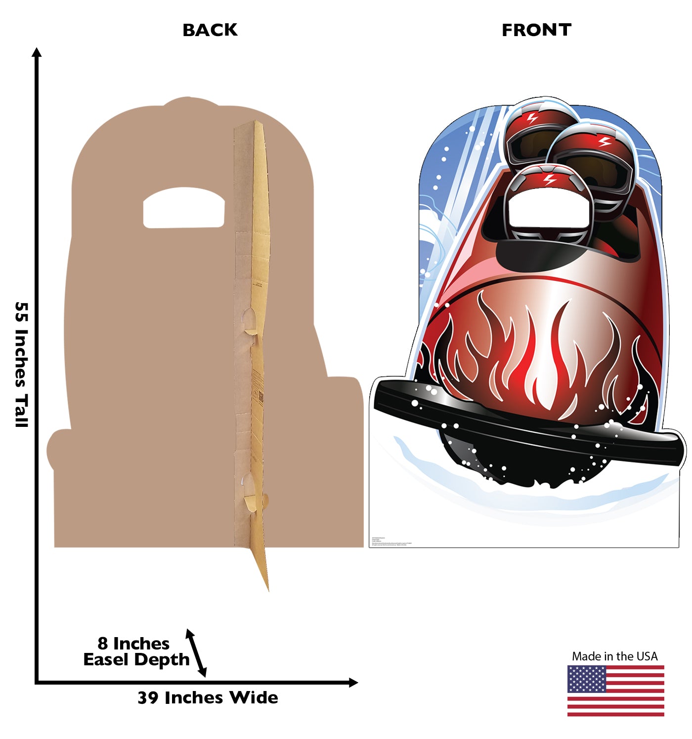 Life-Size Bobsled Stand-In Cardboard Cutout - All Cutouts