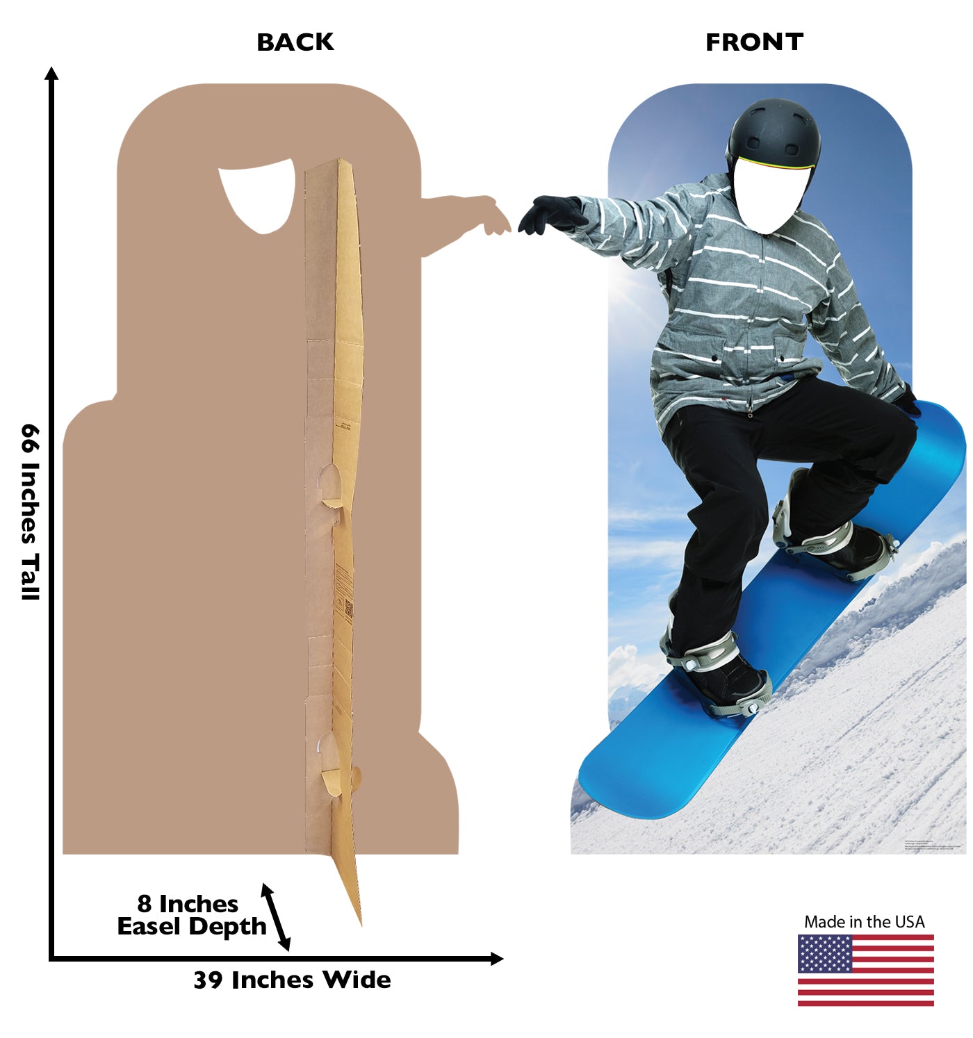 Life-Size Action Snowboarder Stand-In Cardboard Cutout - All Cutouts