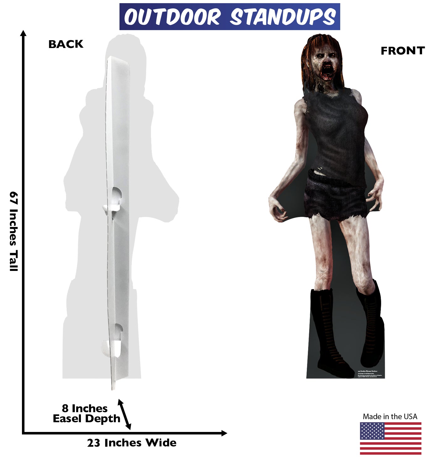 Zombie Woman Outdoor Coroplast Cutout