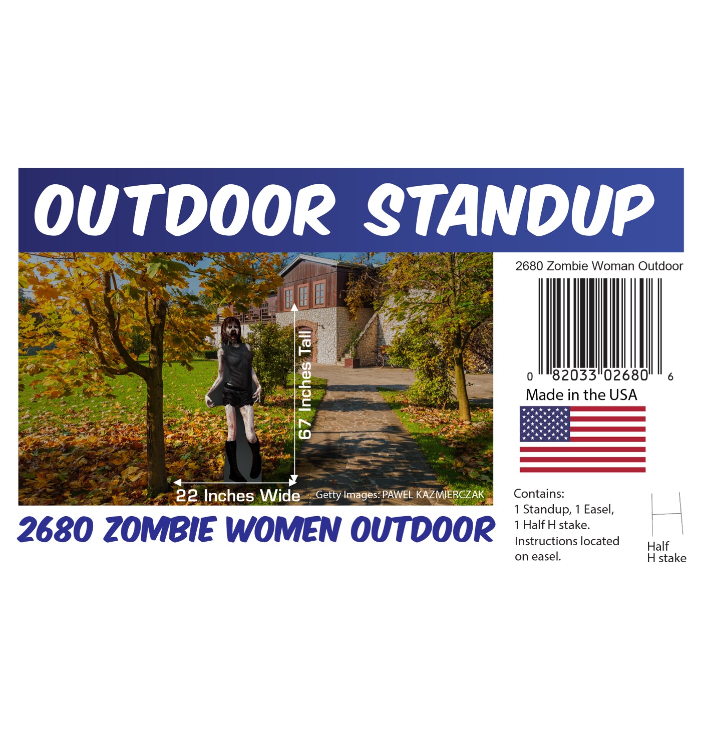 Zombie Woman Outdoor Coroplast Cutout