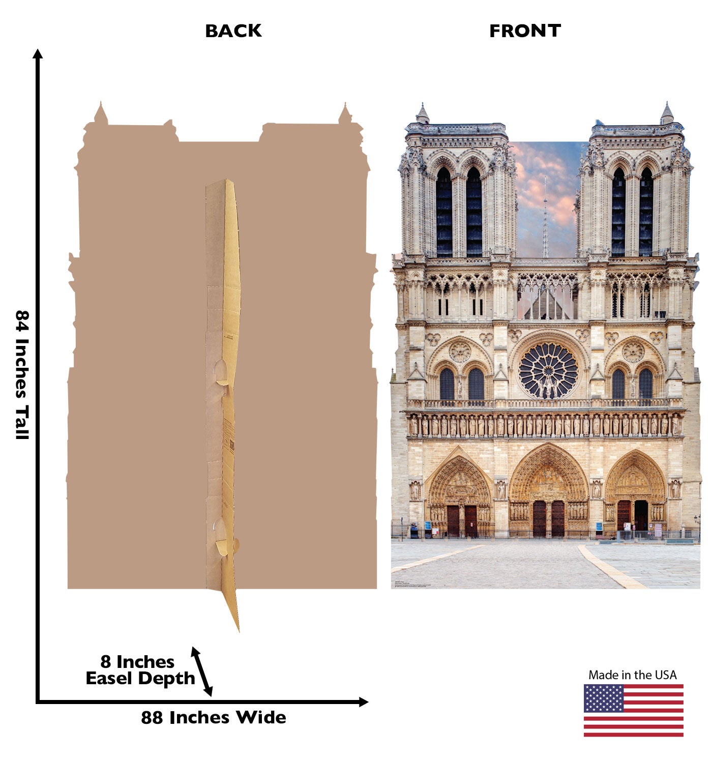 Life-Size Notre Dame Backdrop Cardboard Cutout - All Cutouts