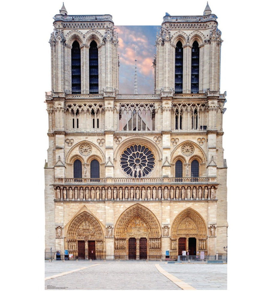 Life-Size Notre Dame Backdrop Cardboard Cutout - All Cutouts