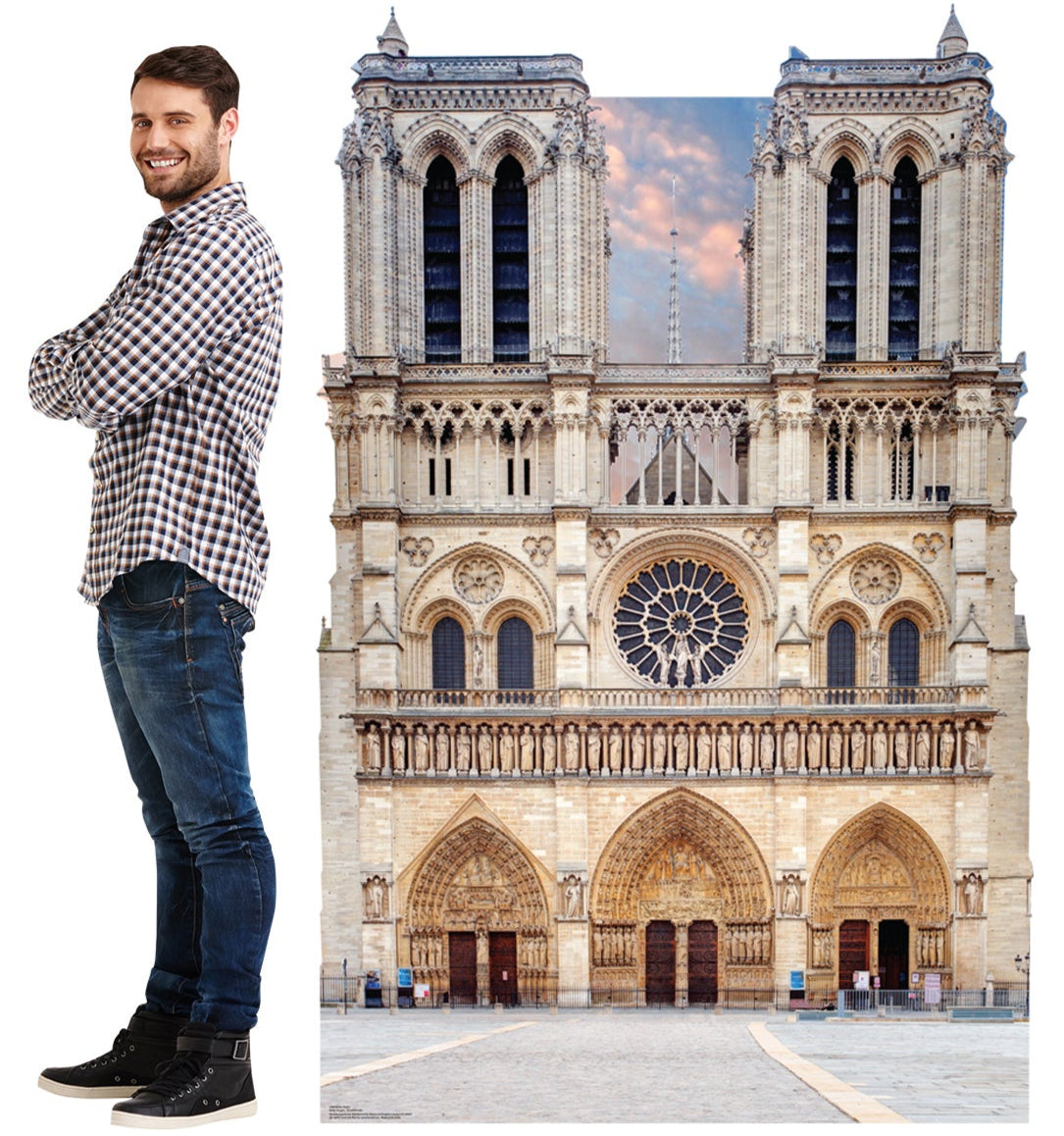 Life-Size Notre Dame Backdrop Cardboard Cutout - All Cutouts