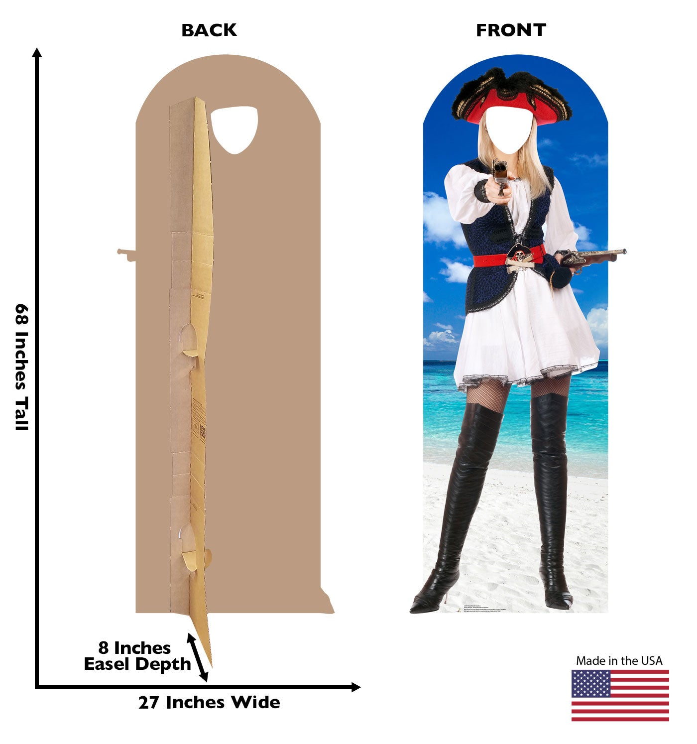 Life-Size Pirate Wench Stand-In Cardboard Cutout - All Cutouts
