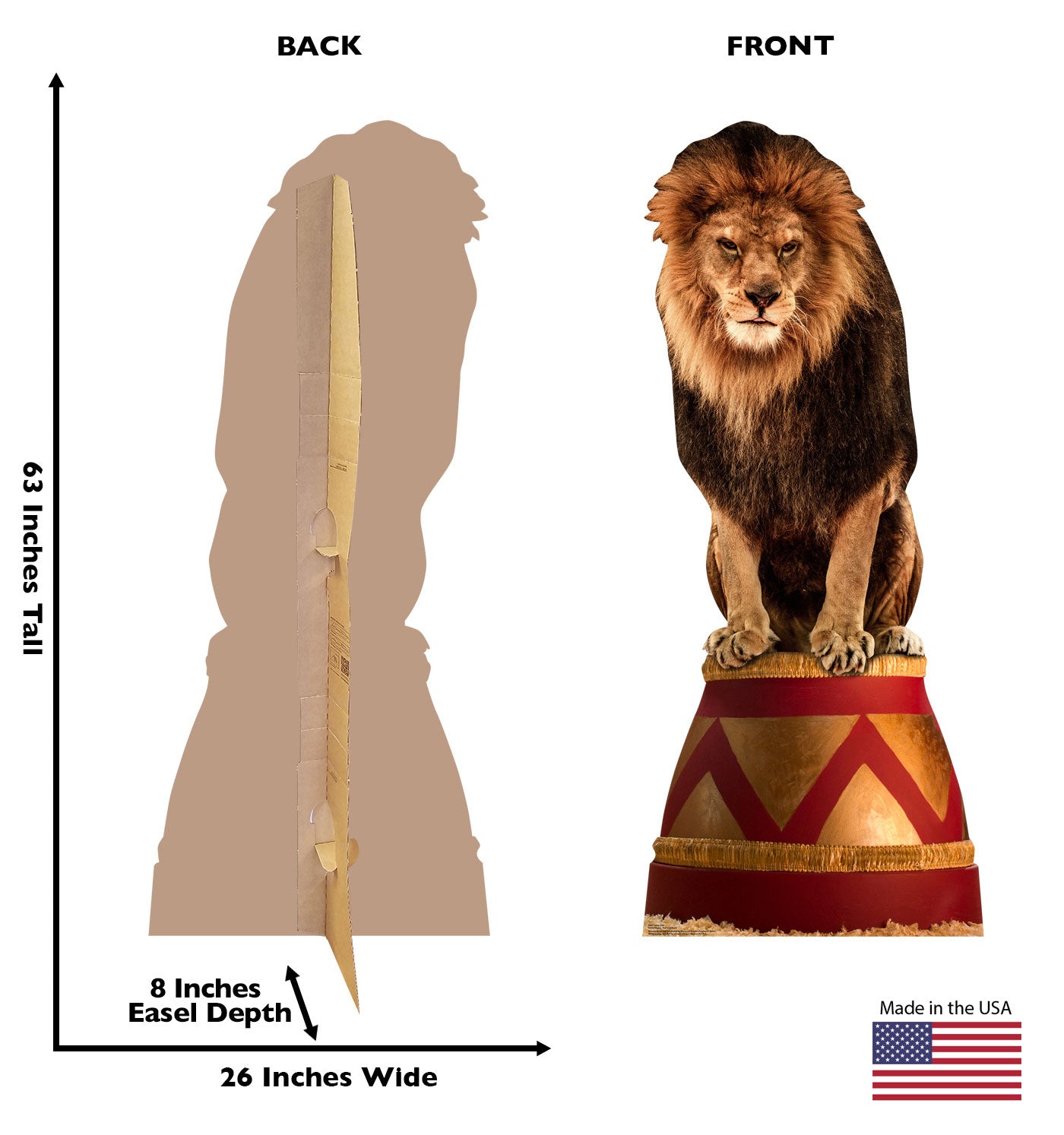 Life-Size Circus Lion Cardboard Cutout - All Cutouts