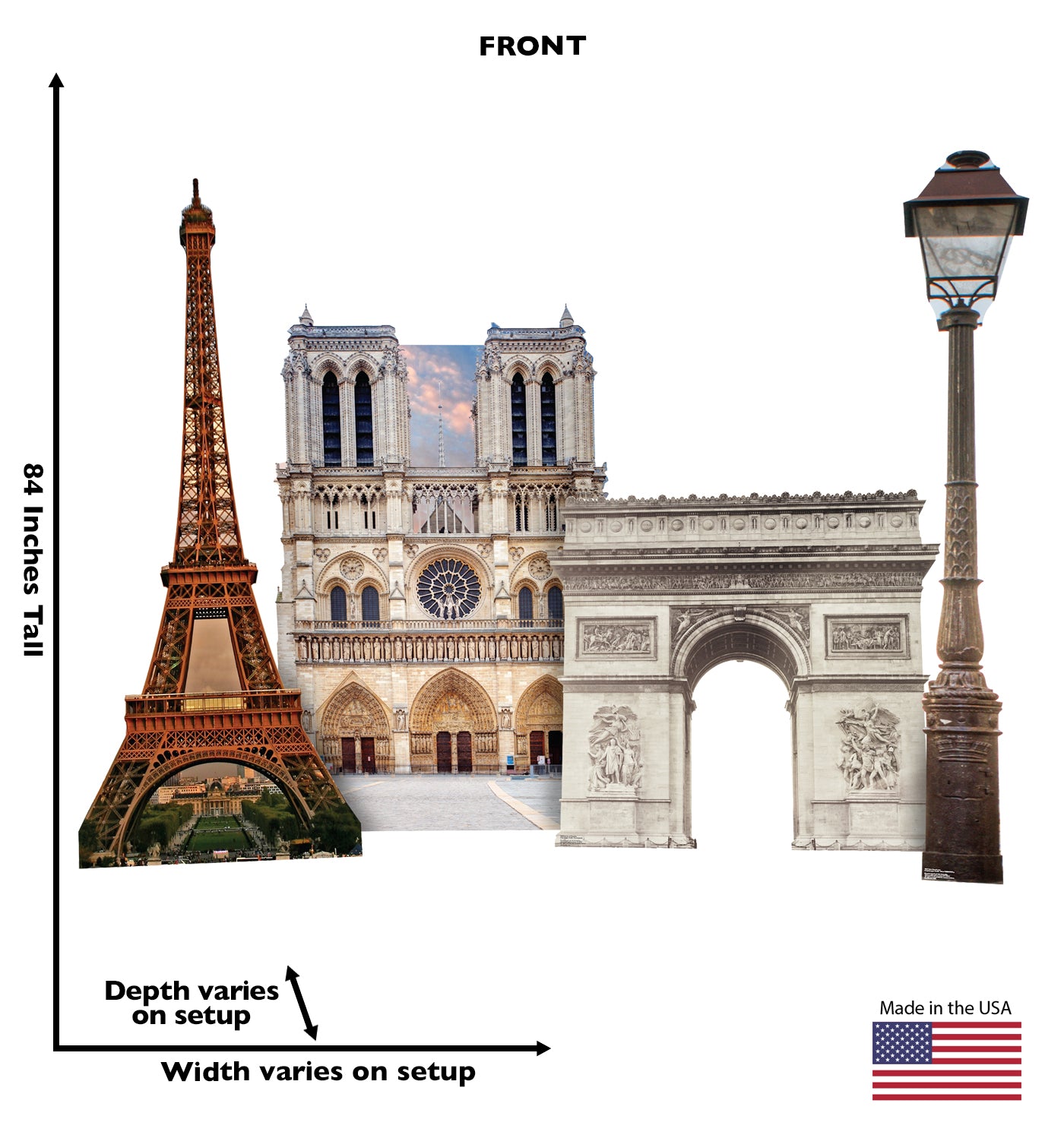 Paris Landmark Set 2 Cardboard Standee - All Cutouts