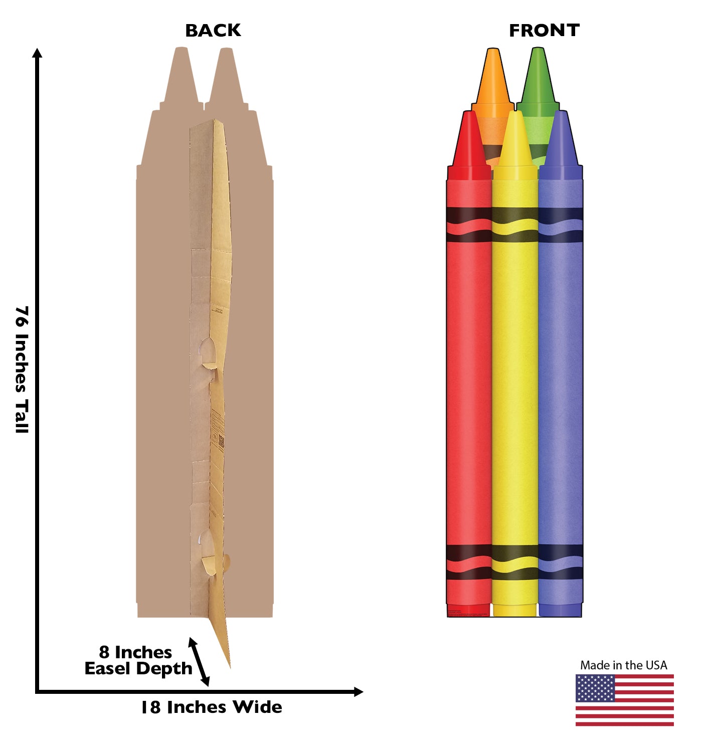 Life-Size Coloring Crayons Cardboard Cutout - All Cutouts
