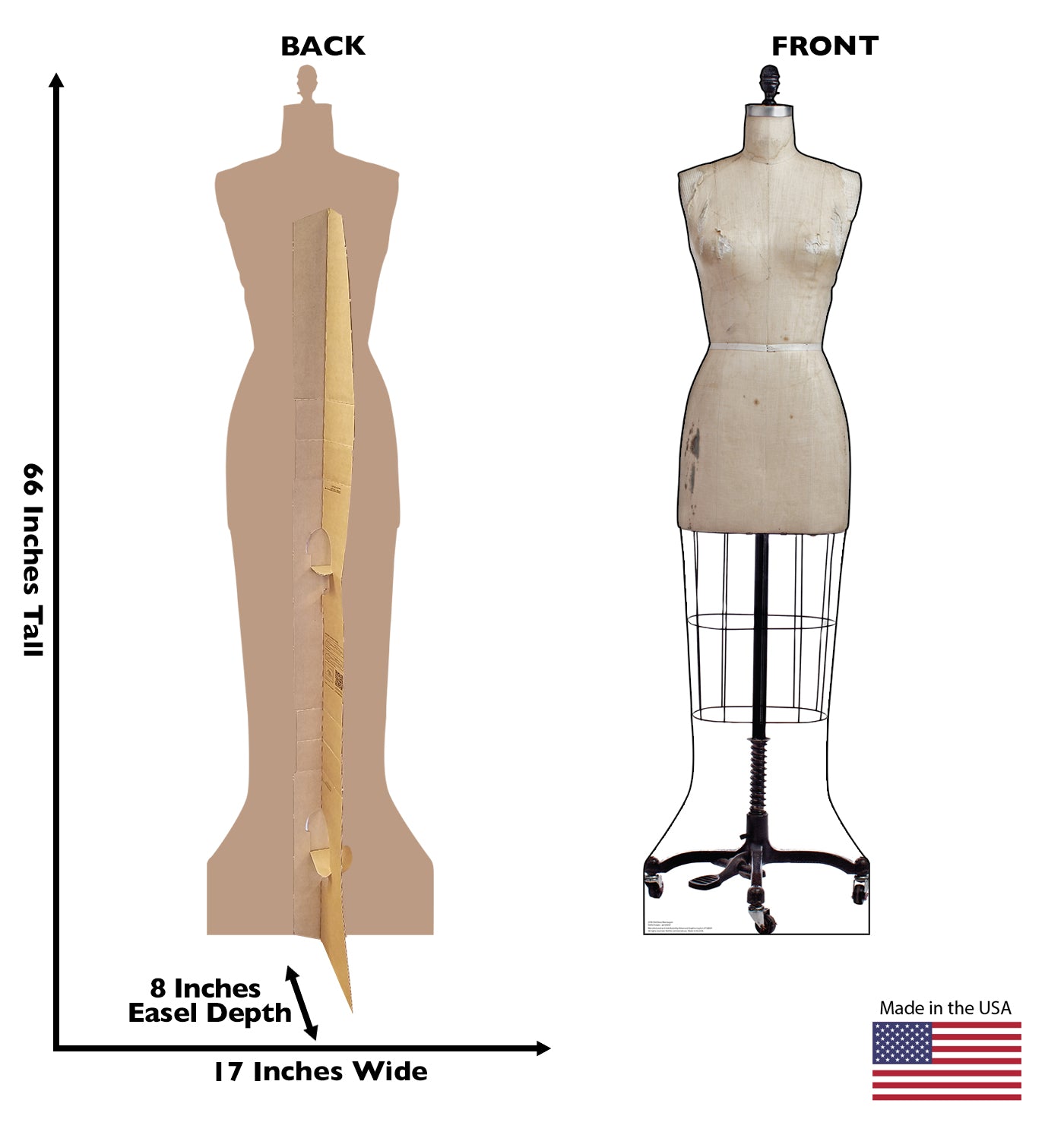 Life-Size Old Dress Mannequin Cardboard Cutout - All Cutouts