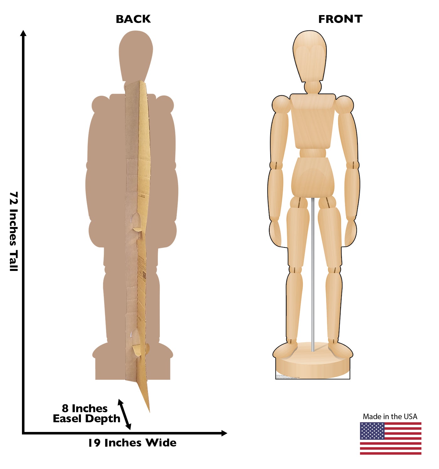 Life-Size Wooden Mannequin Cardboard Cutout - All Cutouts