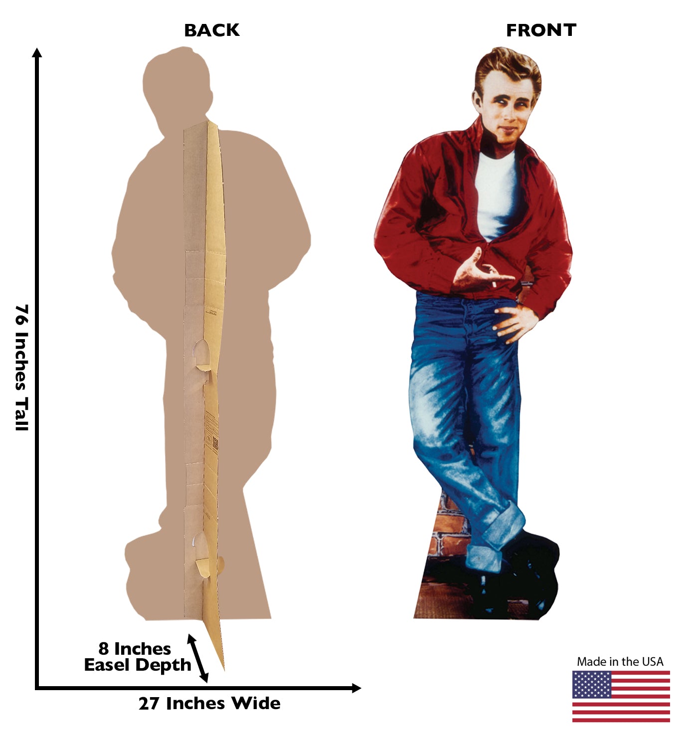 Life-size James Dean - Red Jacket Cardboard Cutout - All Cutouts