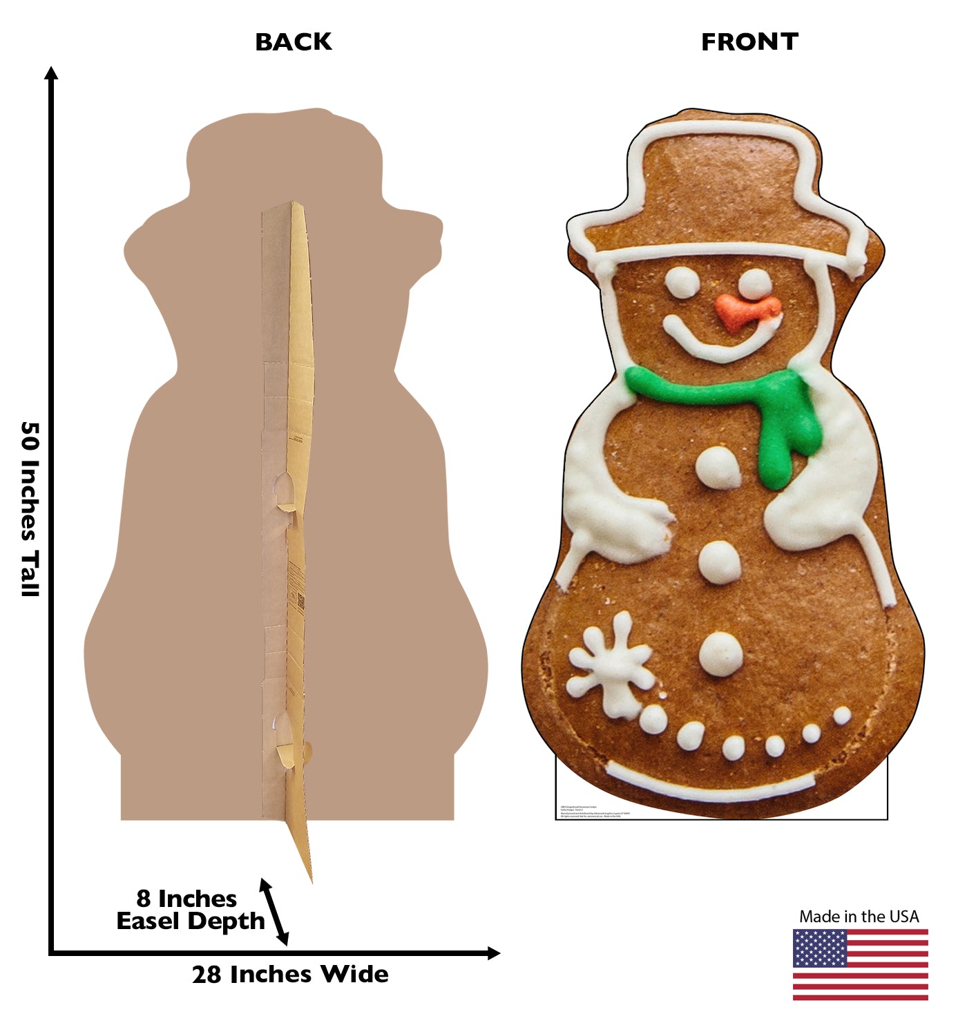 Life-Size Gingerbread Snowman Cookie Cardboard Cutout - All Cutouts