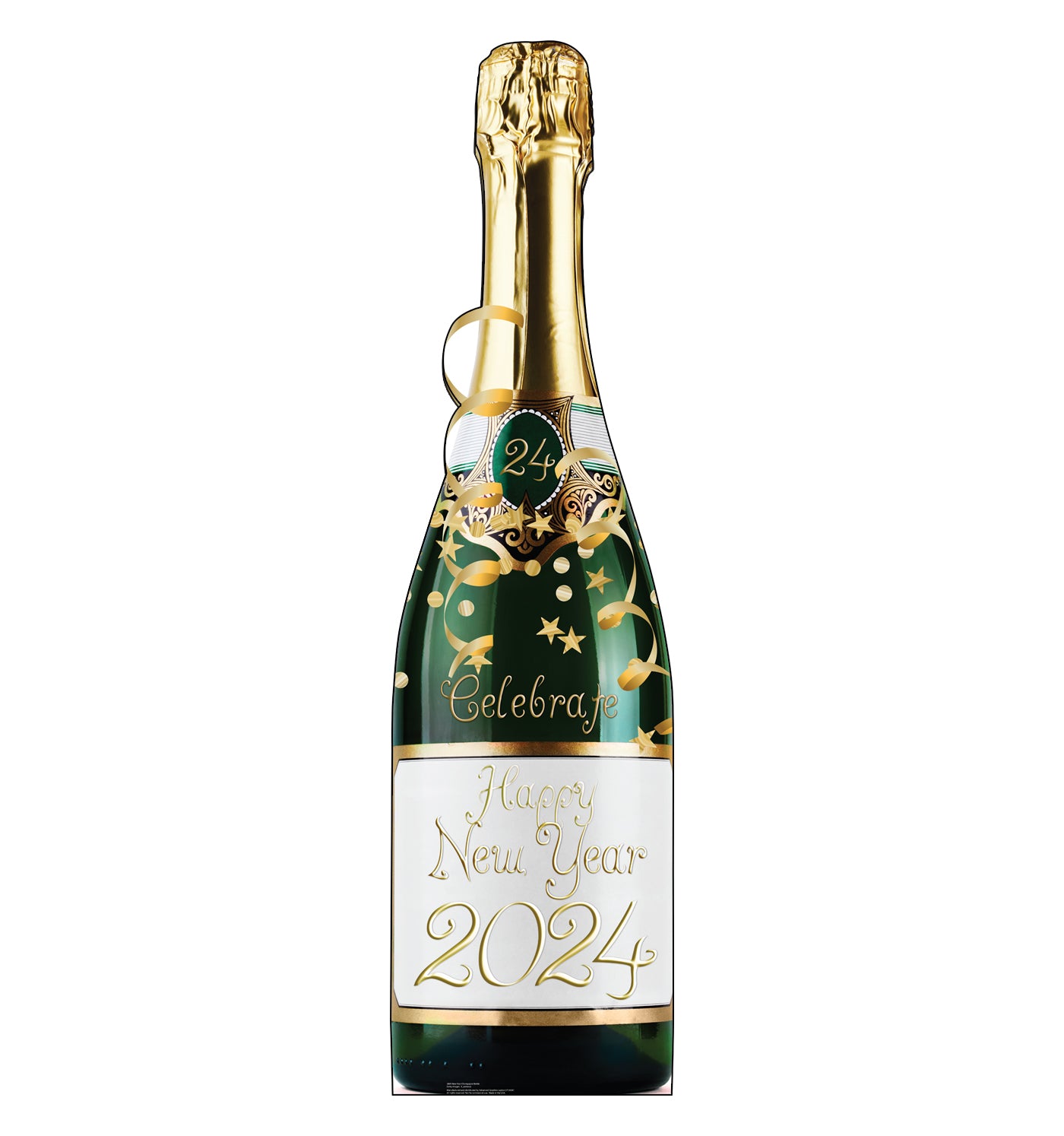 Life-size Cardboard Cutout of New Year's Champagne Bottle - All Cutouts