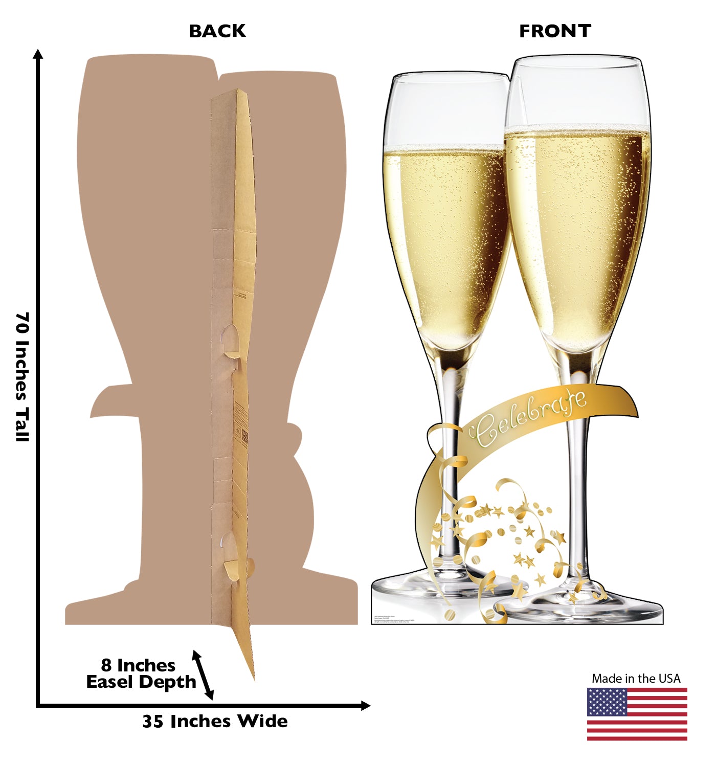 Life-Size Champagne Glasses Cardboard Cutout - All Cutouts