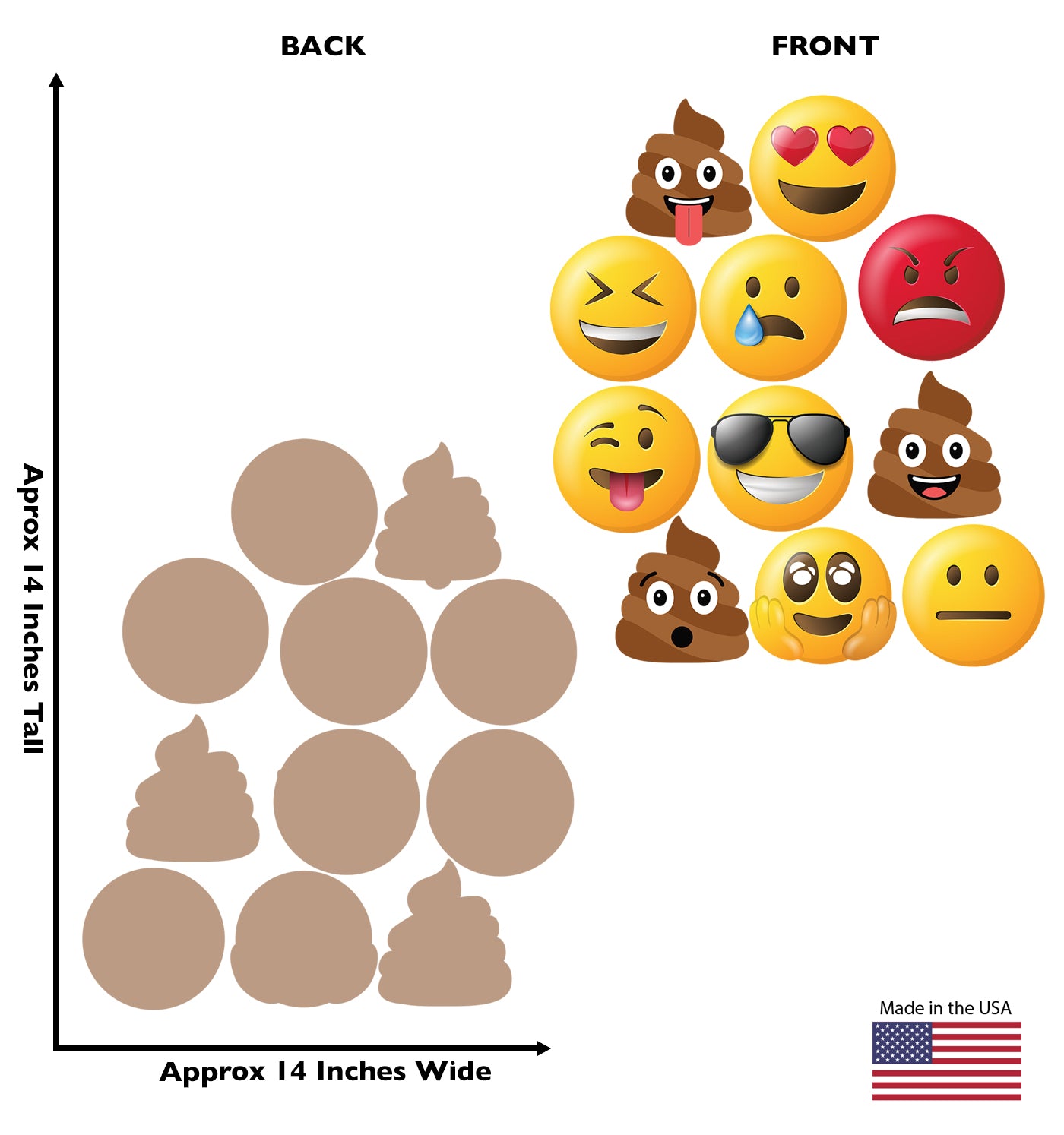 Life-Size Emoji Heads (Set of 11) Cardboard Cutout - All Cutouts
