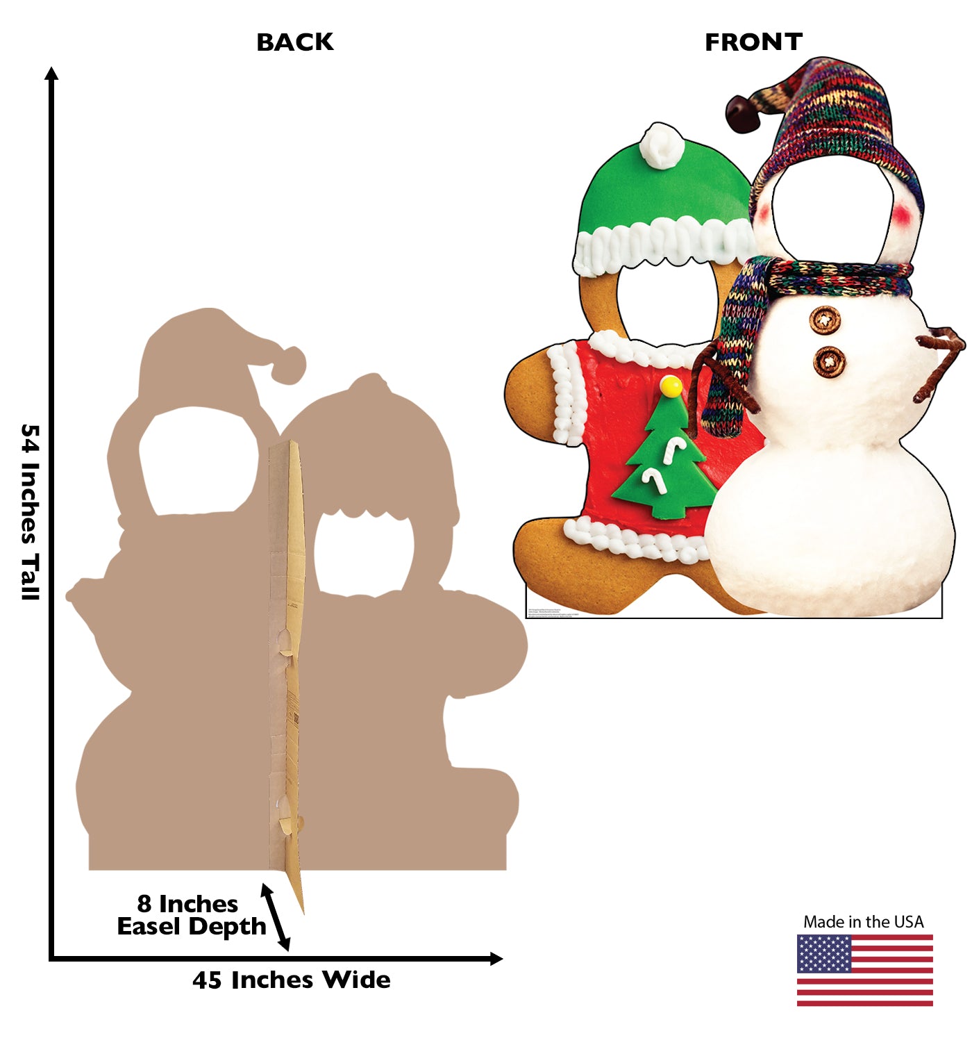 Life-Size Gingerbread & Snowman Stand-In Cardboard Cutout - All Cutouts
