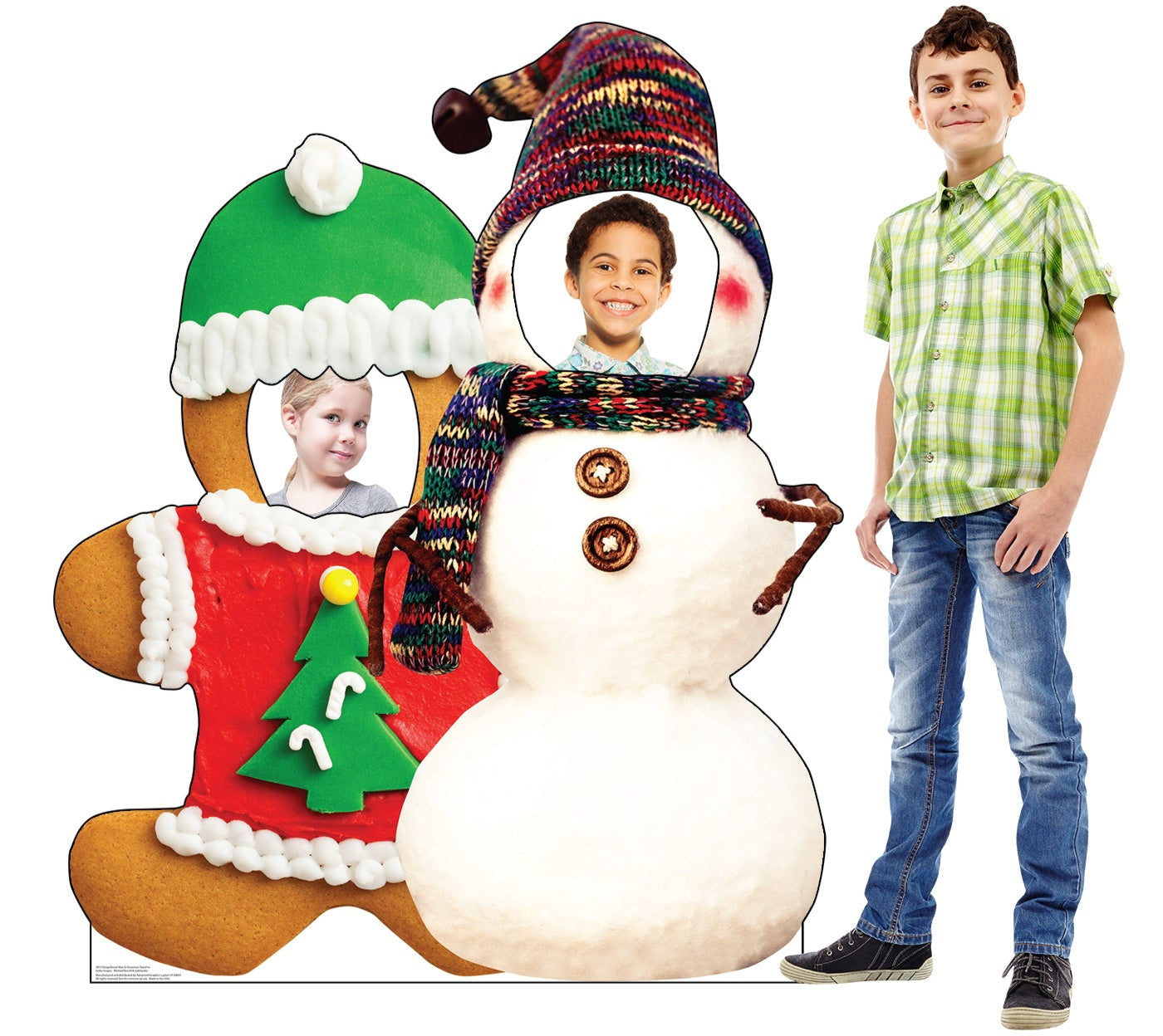 Life-Size Gingerbread & Snowman Stand-In Cardboard Cutout - All Cutouts