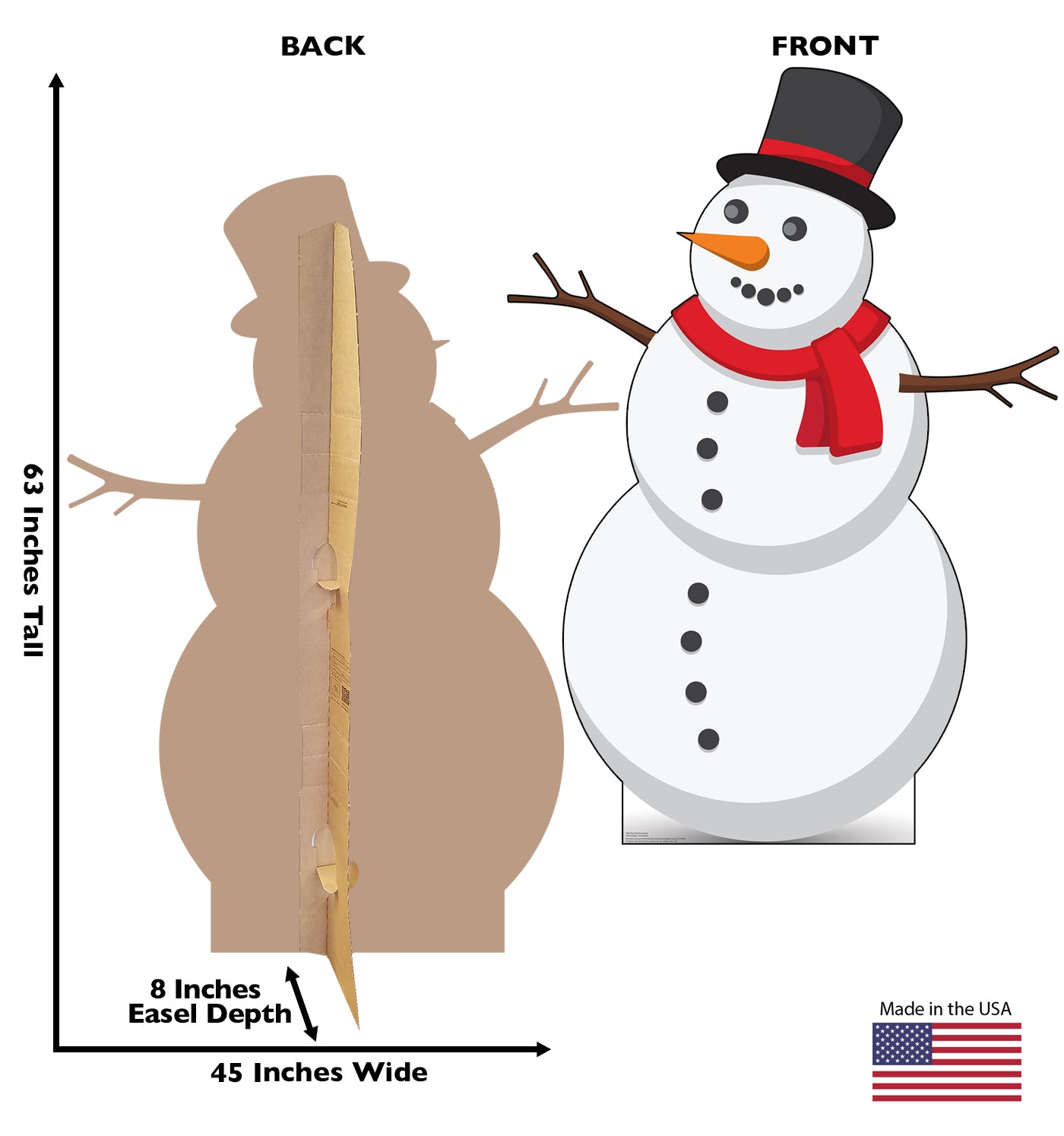 Life-Size Illustrated Snowman Cardboard Cutout - All Cutouts
